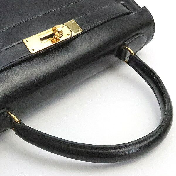 Hermes HERMES Vintage Kelly 28 Boxcalf Black GHW Handbag Size ONE SIZE - 5 Thumbnail