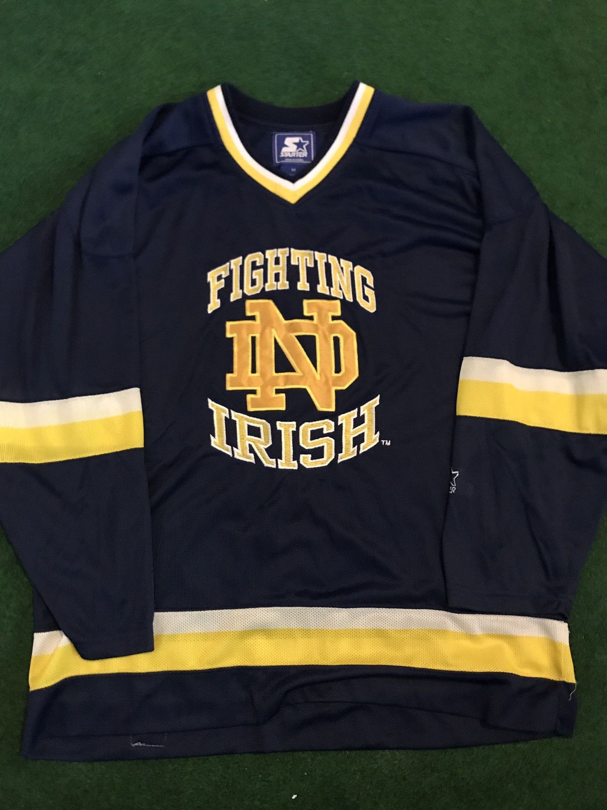 ncaa-starter-vintage-starter-notre-dame-hockey-jersey-grailed