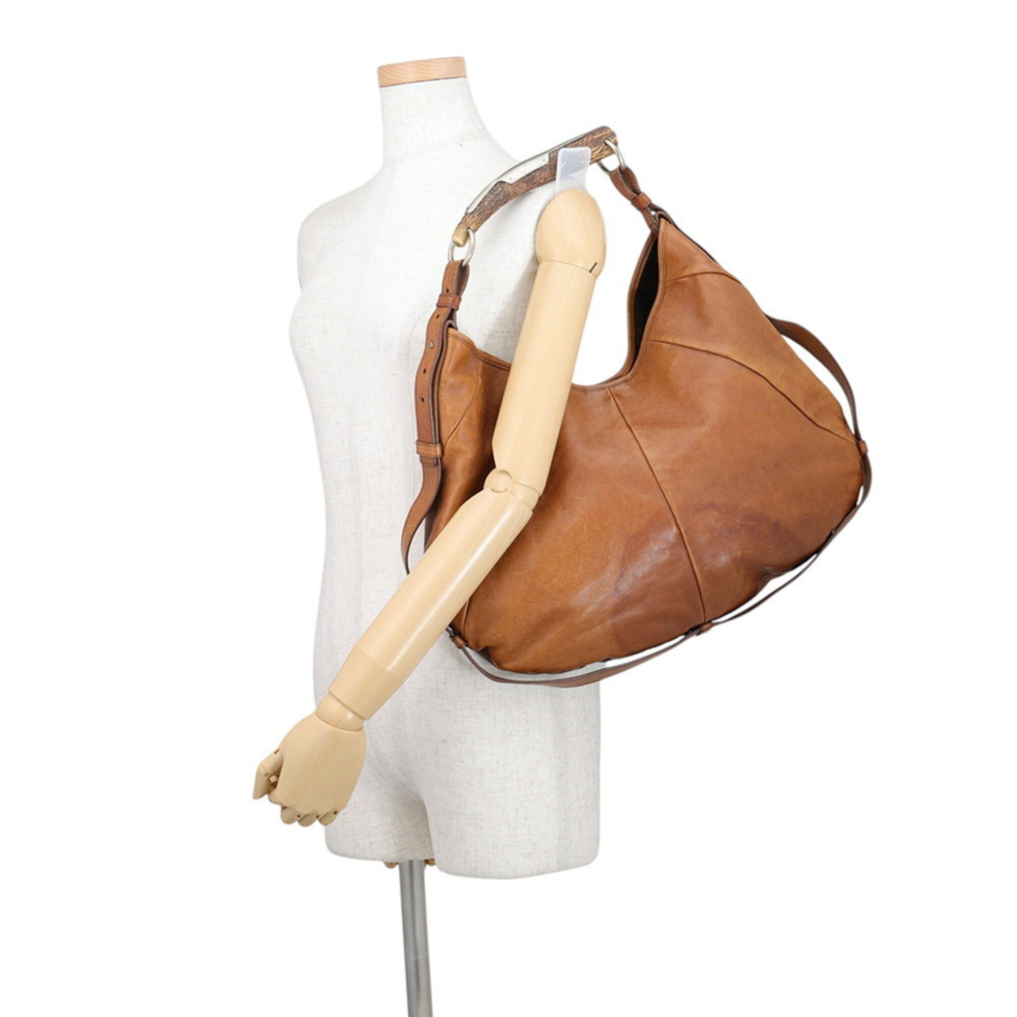 Yves Saint Laurent Yves Saint Laurent Mombasa Leather Shoulder Bag 95363 (Saint Paris Handbag) Size ONE SIZE - 4 Thumbnail