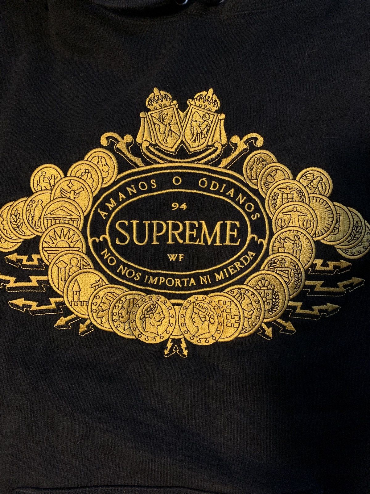 Supreme Supreme “Amanos o Odianos” BLACK Hoodie | Grailed
