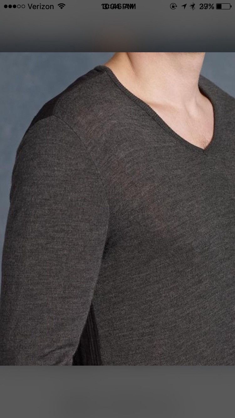 John Varvatos V Neck Sweater With Mixed Back Size US M / EU 48-50 / 2 - 3 Thumbnail