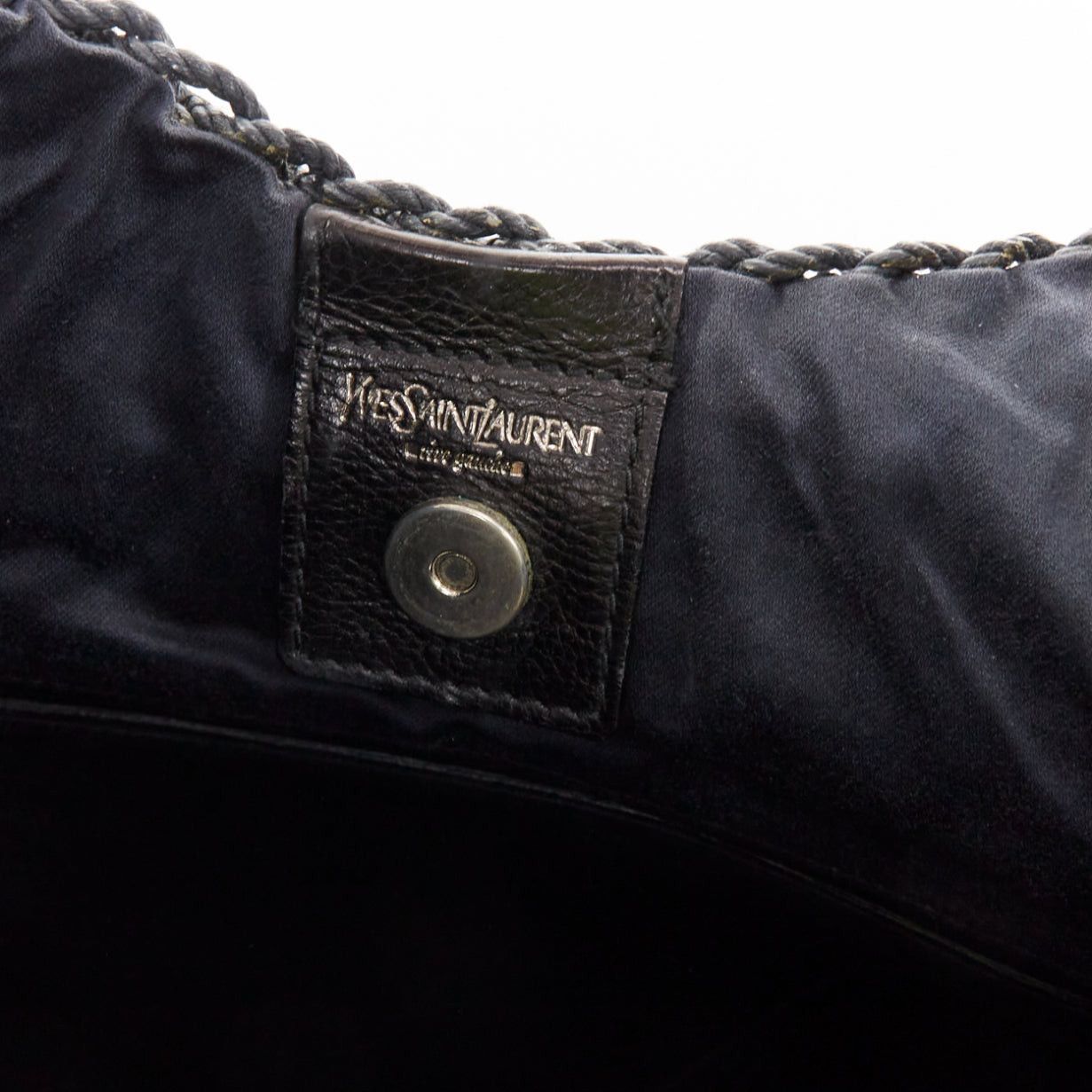 Yves Saint Laurent YVES SAINT LAURENT 2002 Vintage Mombasa Large black raffia silver metal horn shoulder bag Size ONE SIZE - 10 Thumbnail