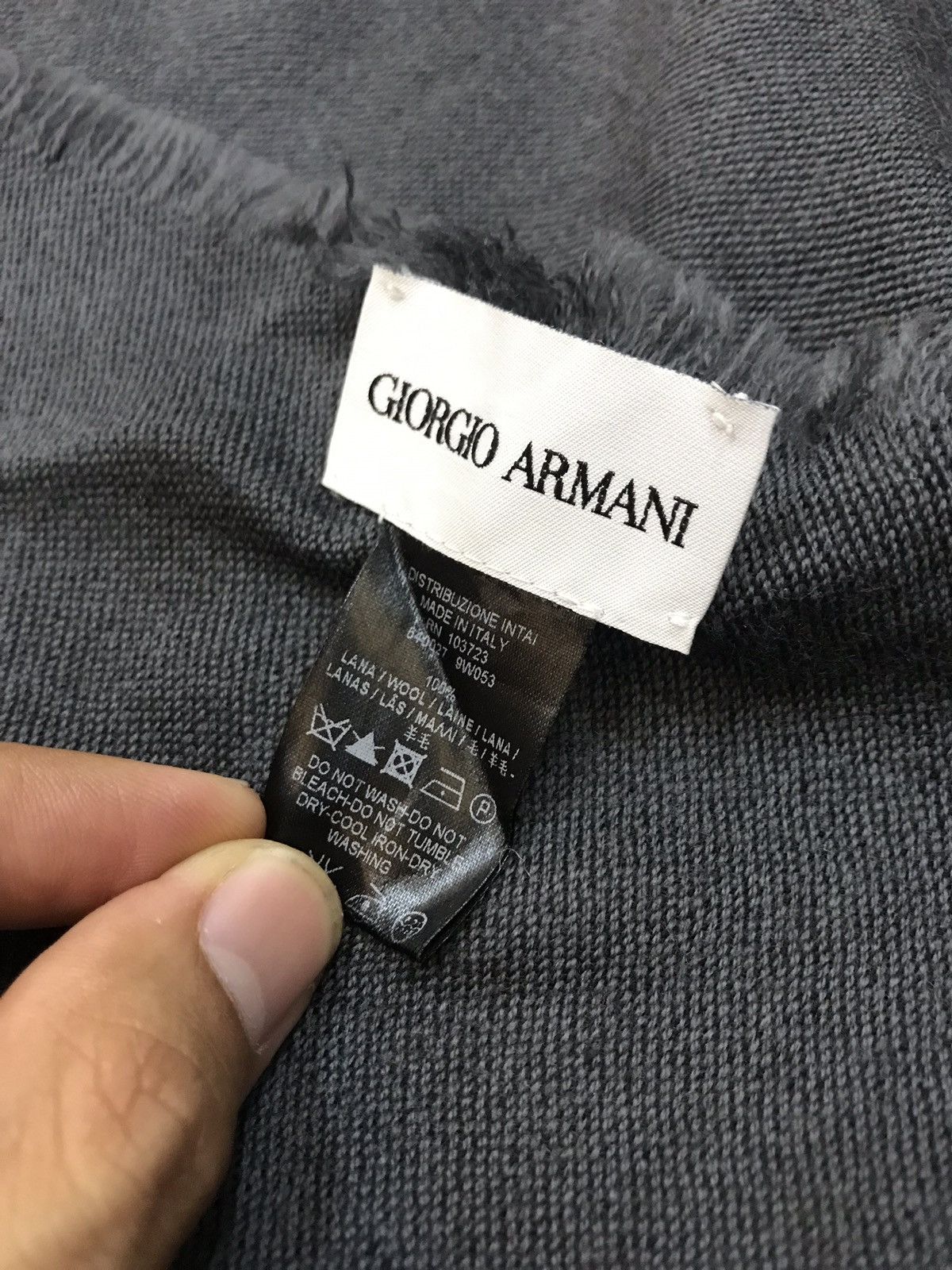 Giorgio Armani 💥💥 GIORGIO ARMANI BIG LOGO WOOL SCARF Size ONE SIZE - 6 Thumbnail