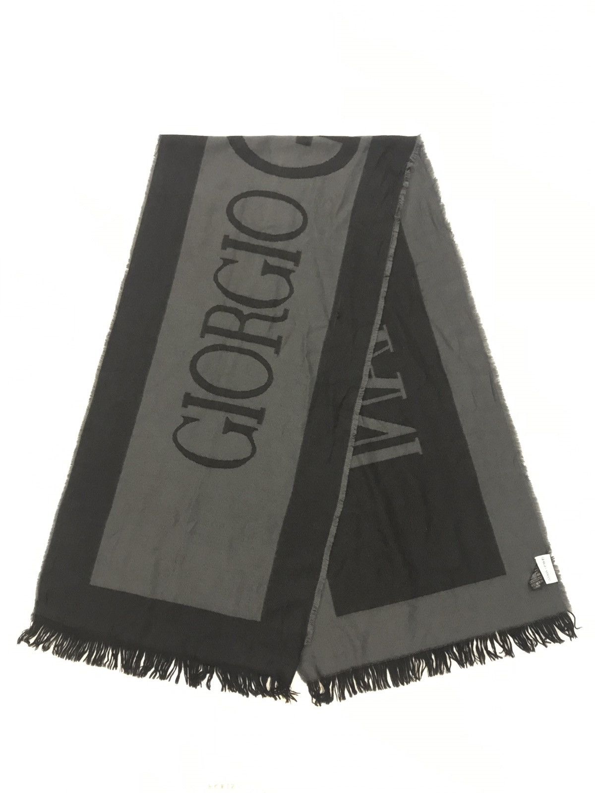 Giorgio Armani 💥💥 GIORGIO ARMANI BIG LOGO WOOL SCARF Size ONE SIZE - 2 Thumbnail
