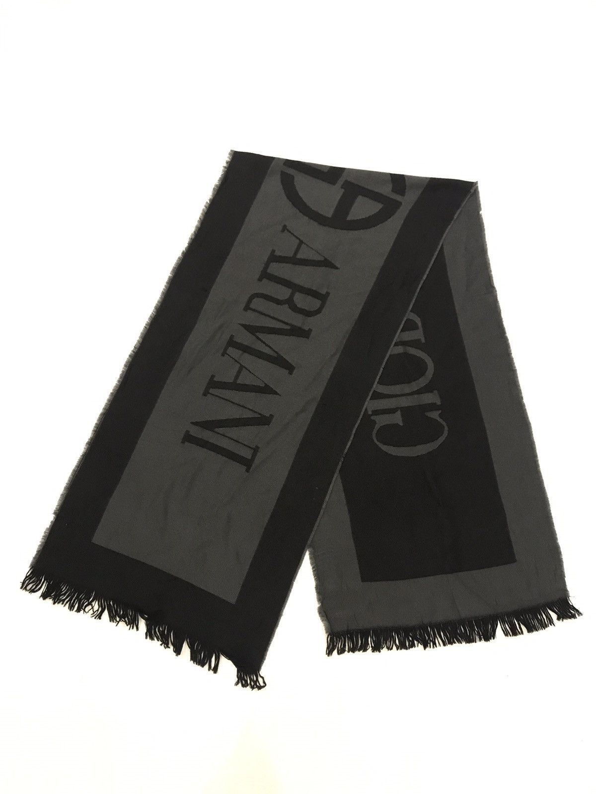 Giorgio Armani 💥💥 GIORGIO ARMANI BIG LOGO WOOL SCARF Size ONE SIZE - 1 Thumbnail