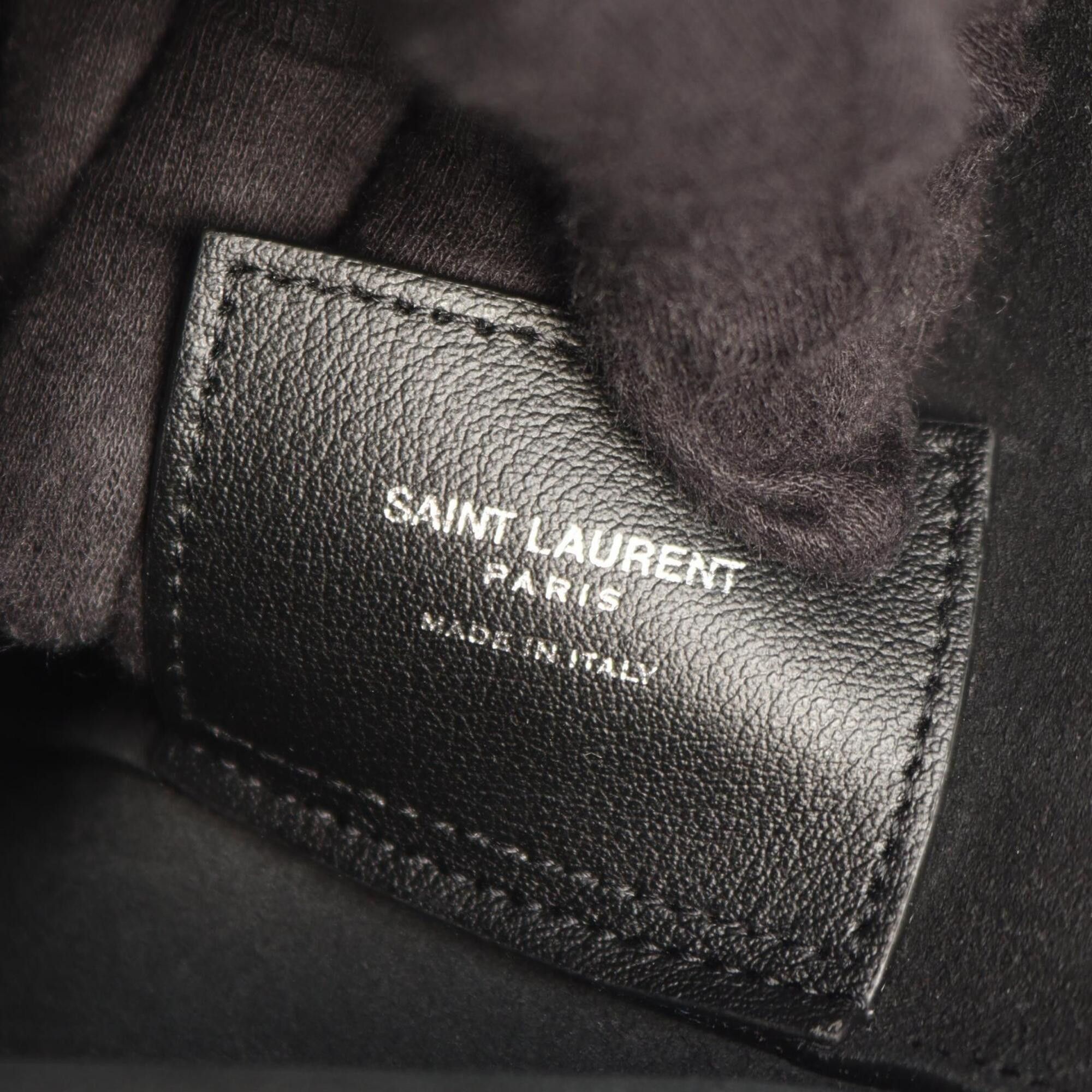 Yves Saint Laurent Yves Saint Laurent Saint Laurent Paris Bold Tote Bag Handbag Leather Women's Black 676657 Size ONE SIZE - 4 Thumbnail