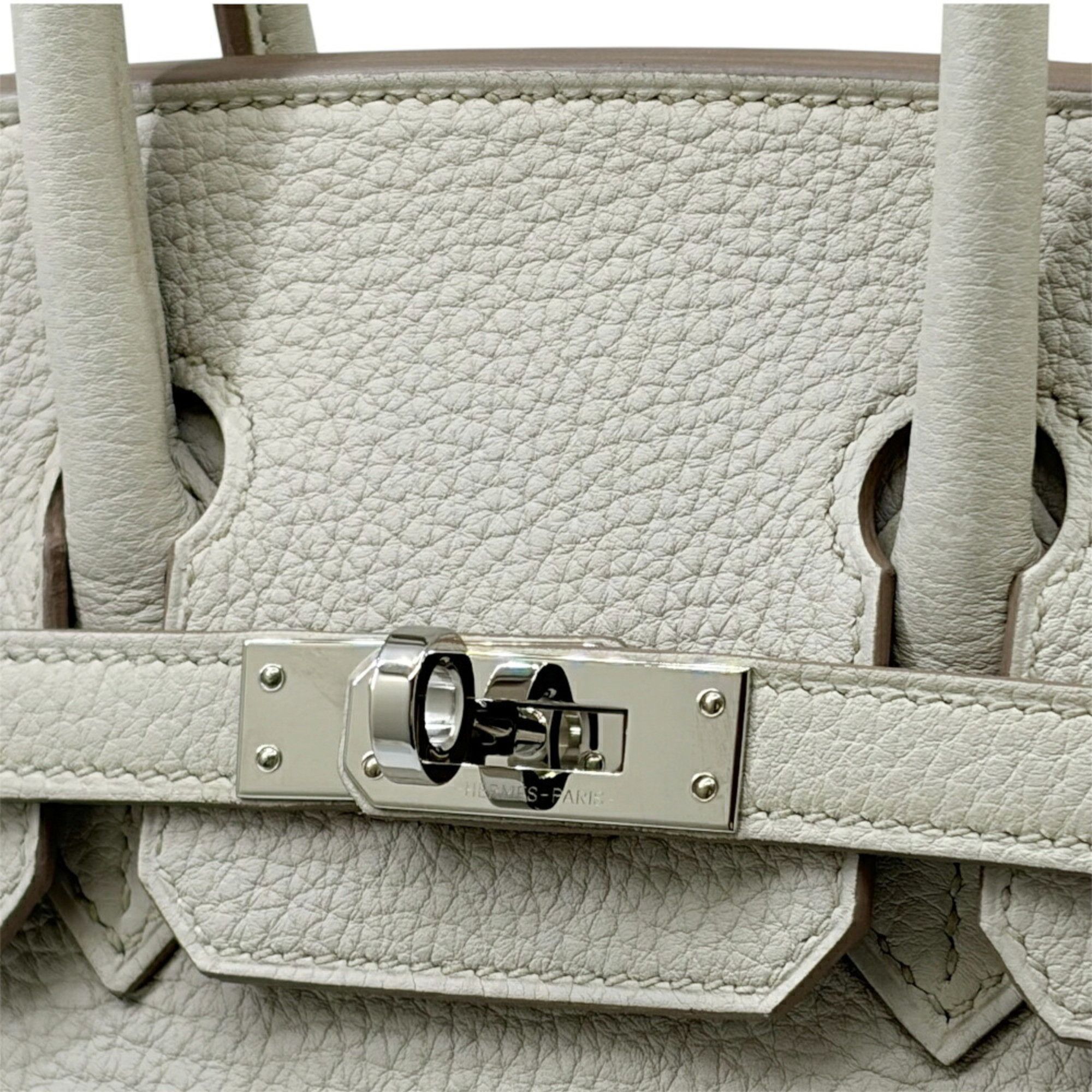 Hermes HERMES Birkin 25 Togo Leather Handbag with W Stamp, Ivory/Light Gray, for Women and Men Size ONE SIZE - 8 Thumbnail