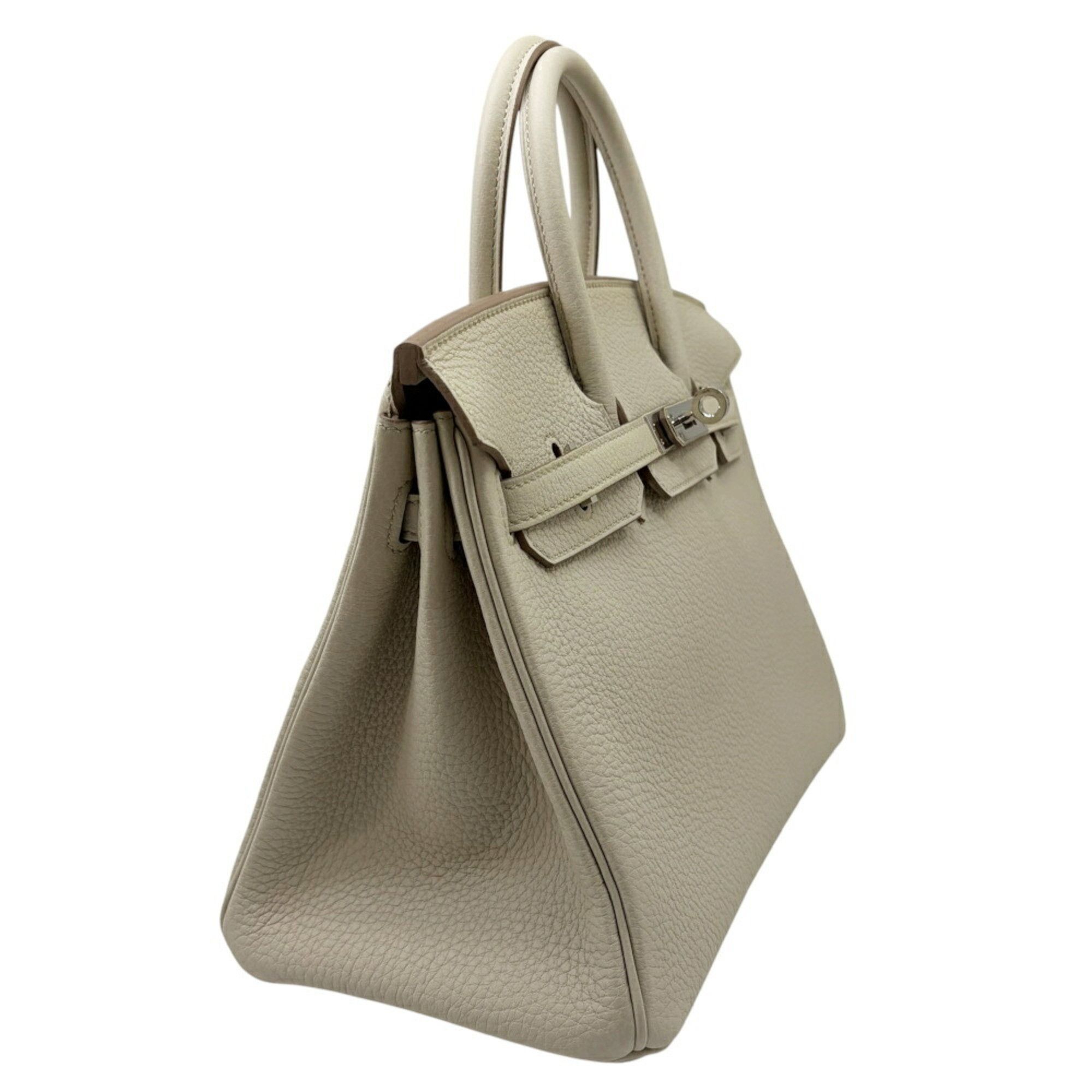Hermes HERMES Birkin 25 Togo Leather Handbag with W Stamp, Ivory/Light Gray, for Women and Men Size ONE SIZE - 3 Thumbnail