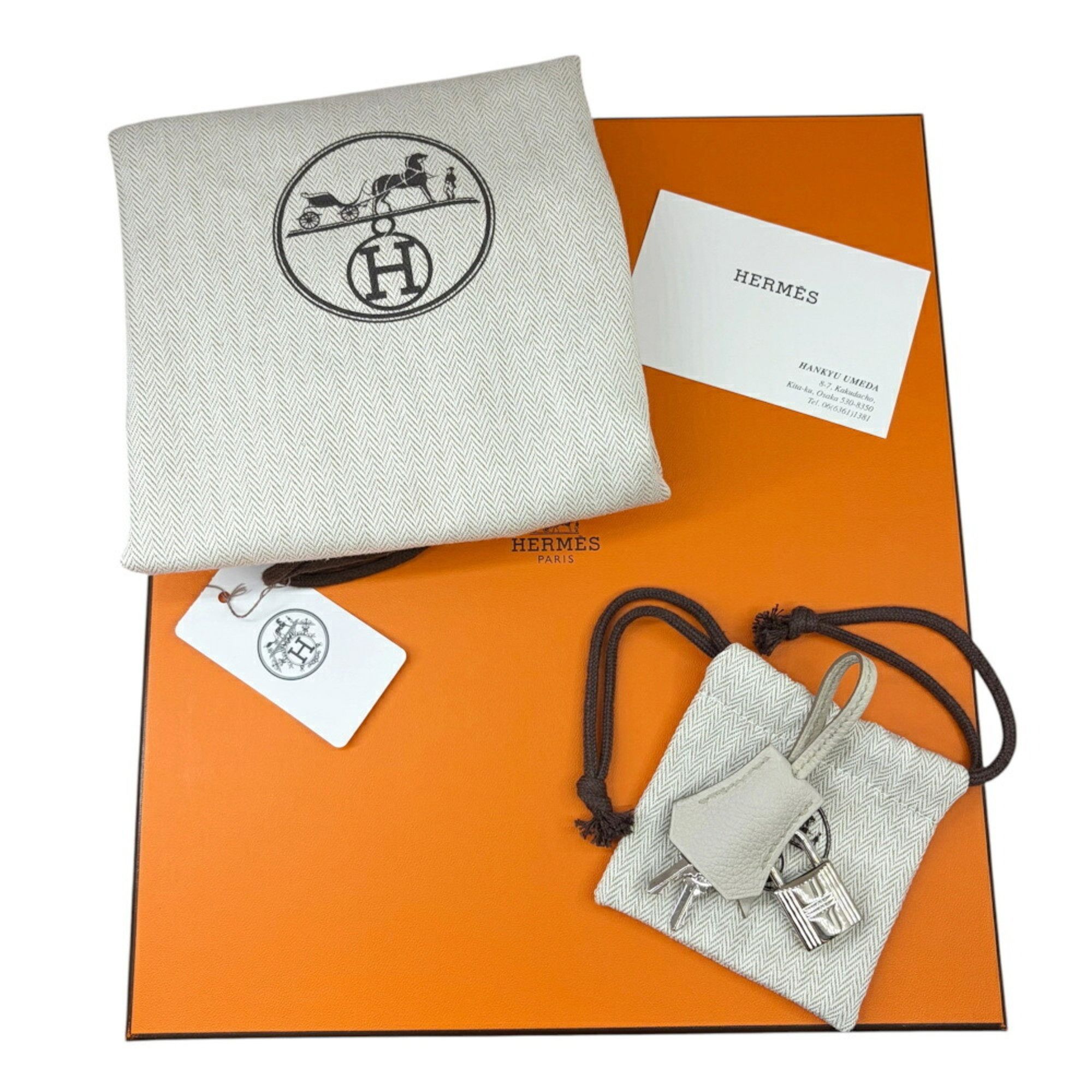 Hermes HERMES Birkin 25 Togo Leather Handbag with W Stamp, Ivory/Light Gray, for Women and Men Size ONE SIZE - 15 Thumbnail