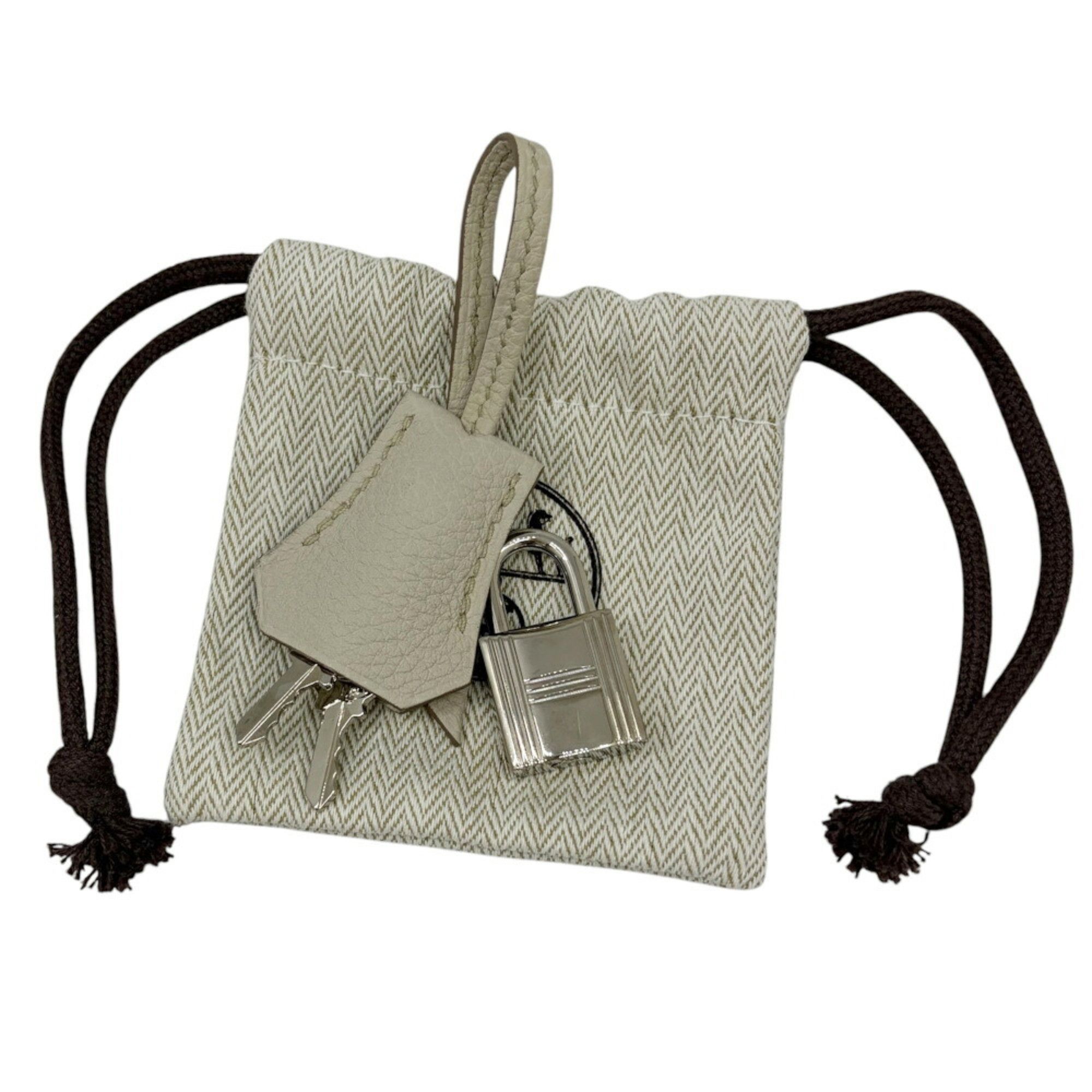 Hermes HERMES Birkin 25 Togo Leather Handbag with W Stamp, Ivory/Light Gray, for Women and Men Size ONE SIZE - 14 Thumbnail