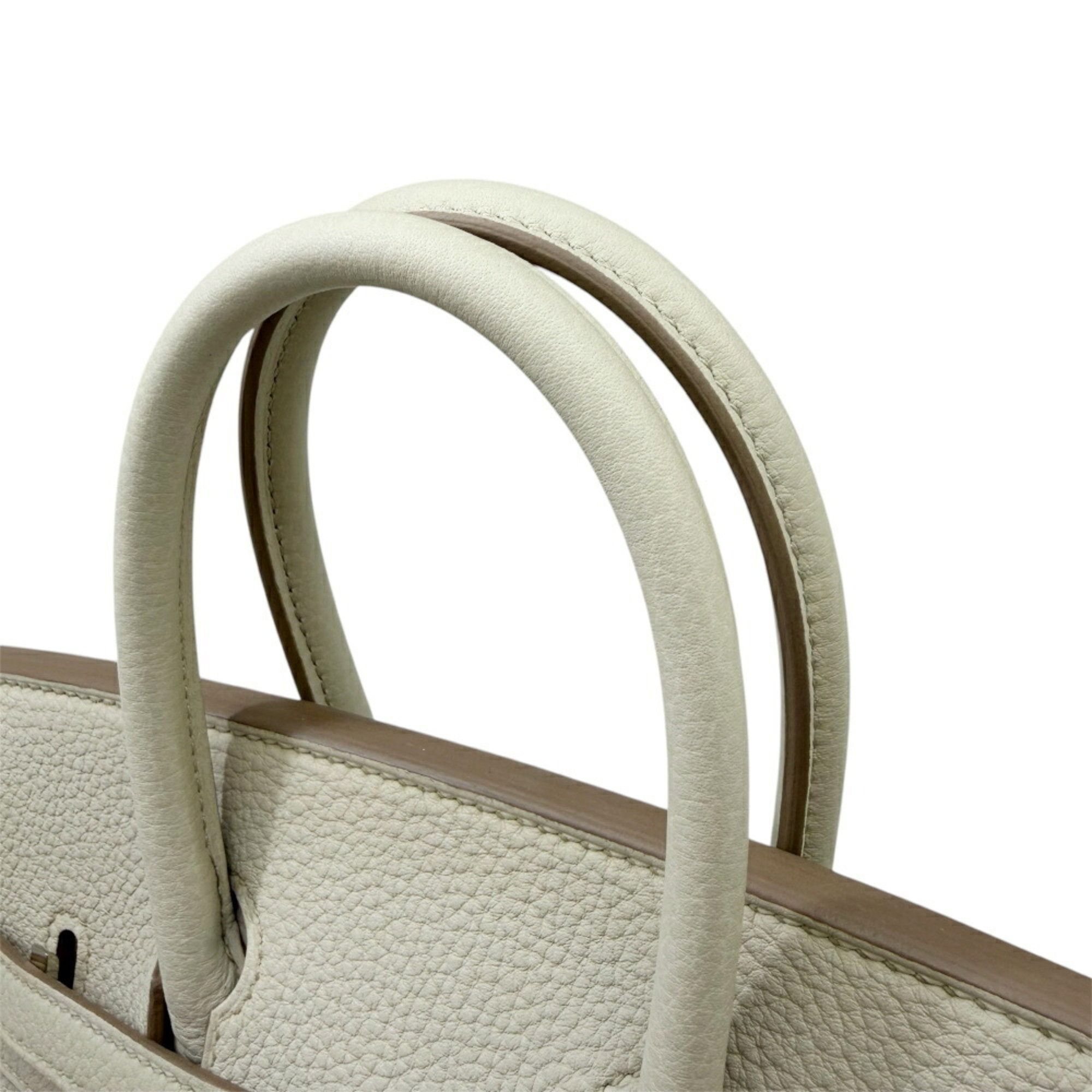 Hermes HERMES Birkin 25 Togo Leather Handbag with W Stamp, Ivory/Light Gray, for Women and Men Size ONE SIZE - 7 Thumbnail