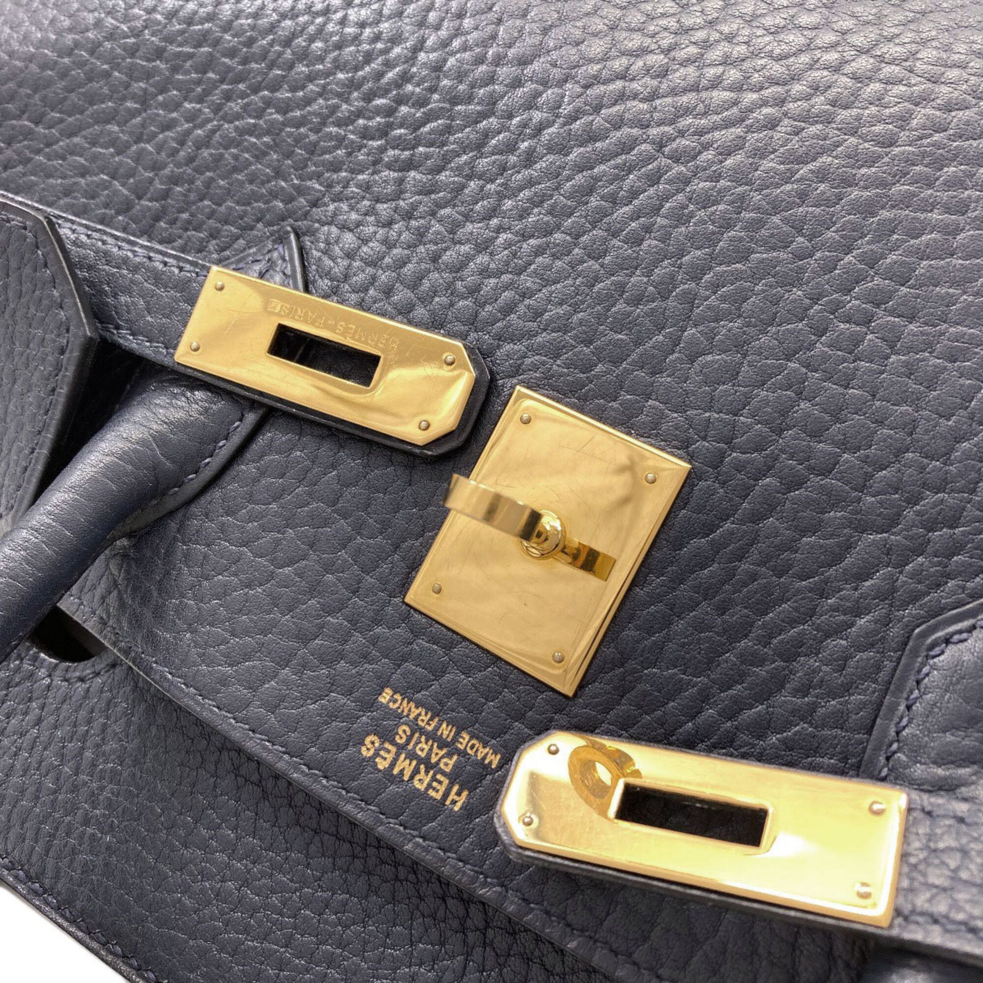 Hermes Hermes Birkin 40 Blue Indigo Gold Hardware Handbag Ardennes Women's HERMES Size ONE SIZE - 20 Thumbnail