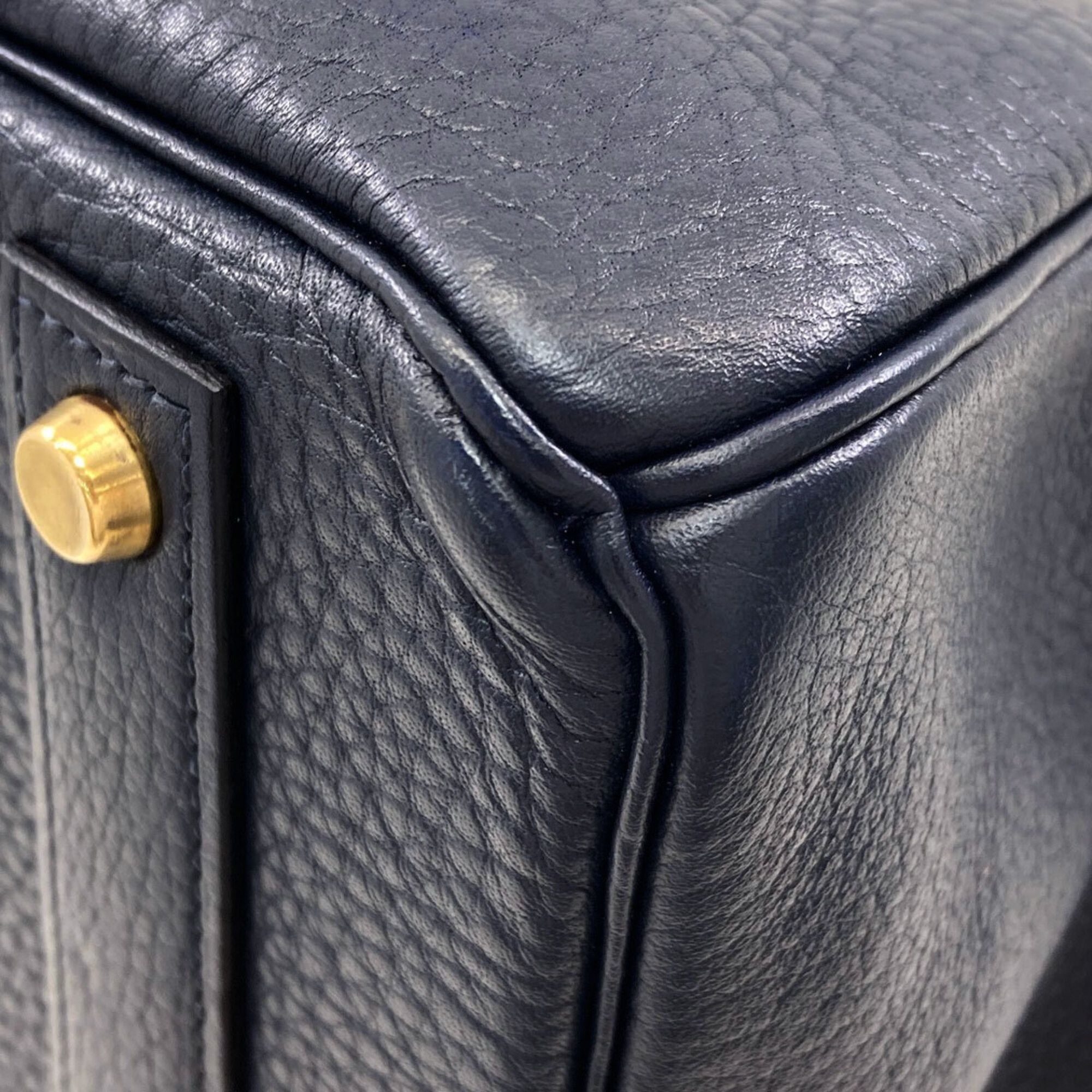 Hermes Hermes Birkin 40 Blue Indigo Gold Hardware Handbag Ardennes Women's HERMES Size ONE SIZE - 23 Thumbnail
