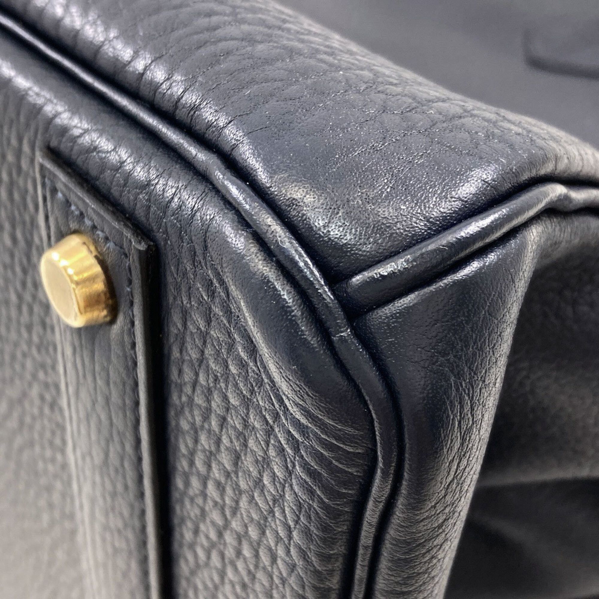 Hermes Hermes Birkin 40 Blue Indigo Gold Hardware Handbag Ardennes Women's HERMES Size ONE SIZE - 24 Thumbnail