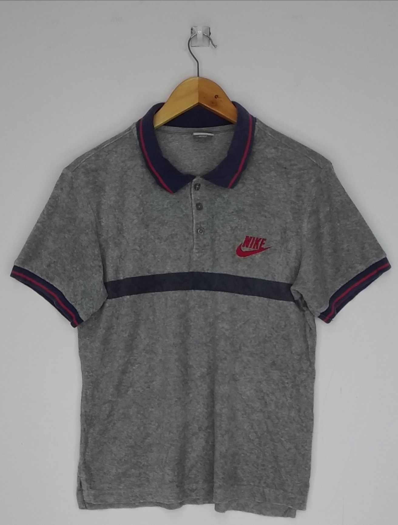 Nike Collar Fleece Shirt Embroidery Small Logo Short Sleeve T Shirts