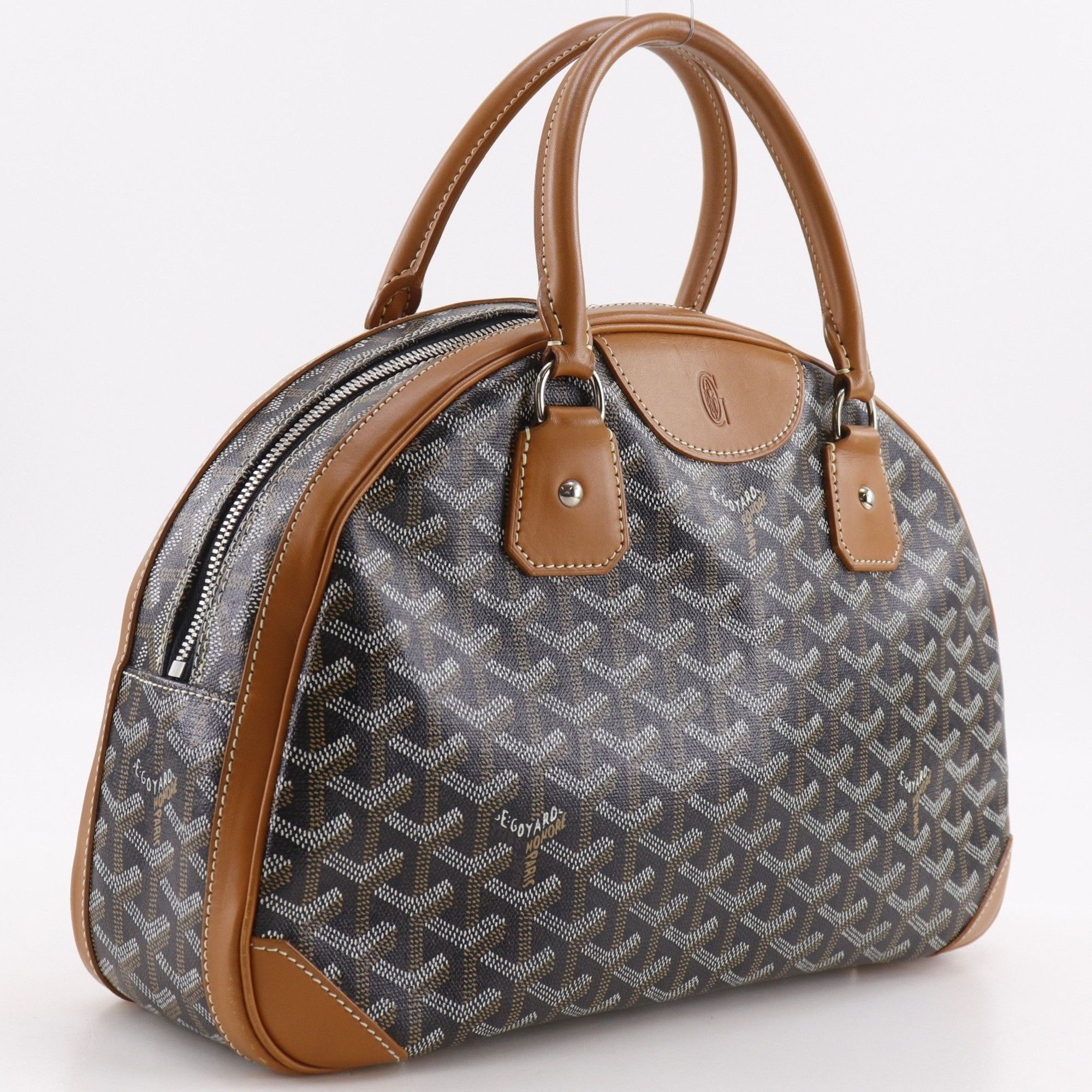 Goyard Goyard Saint Jean MM Handbag, Mini Boston Bag, Leather x PVC, Black, Double Zipper, Unisex Size ONE SIZE - 3 Thumbnail