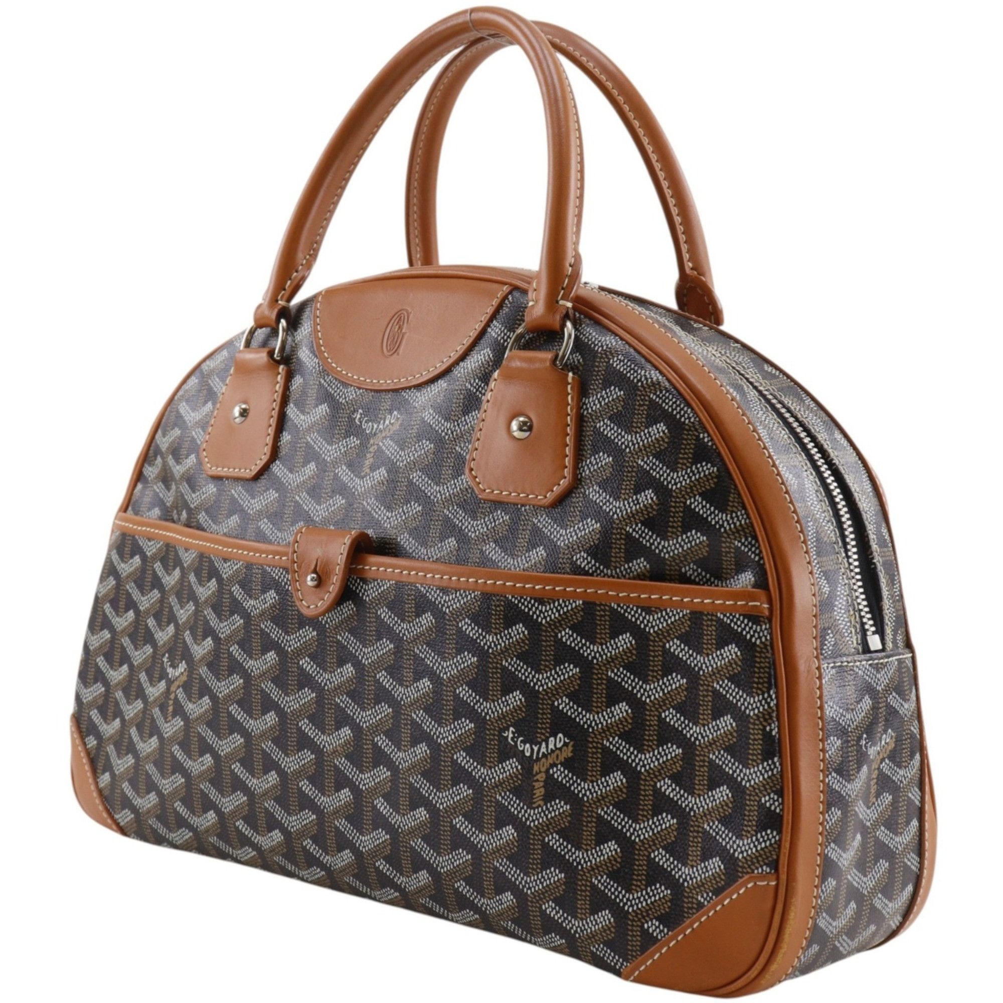 Goyard Goyard Saint Jean MM Handbag, Mini Boston Bag, Leather x PVC, Black, Double Zipper, Unisex Size ONE SIZE - 2 Thumbnail