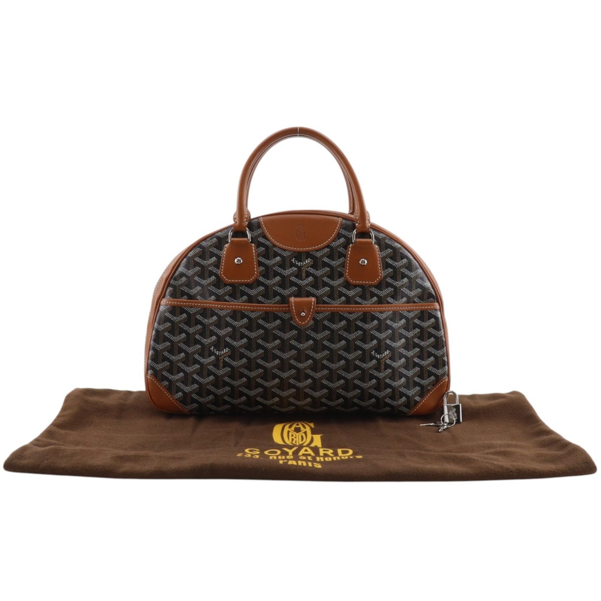 Goyard Goyard Saint Jean MM Handbag, Mini Boston Bag, Leather x PVC, Black, Double Zipper, Unisex Size ONE SIZE - 20 Thumbnail