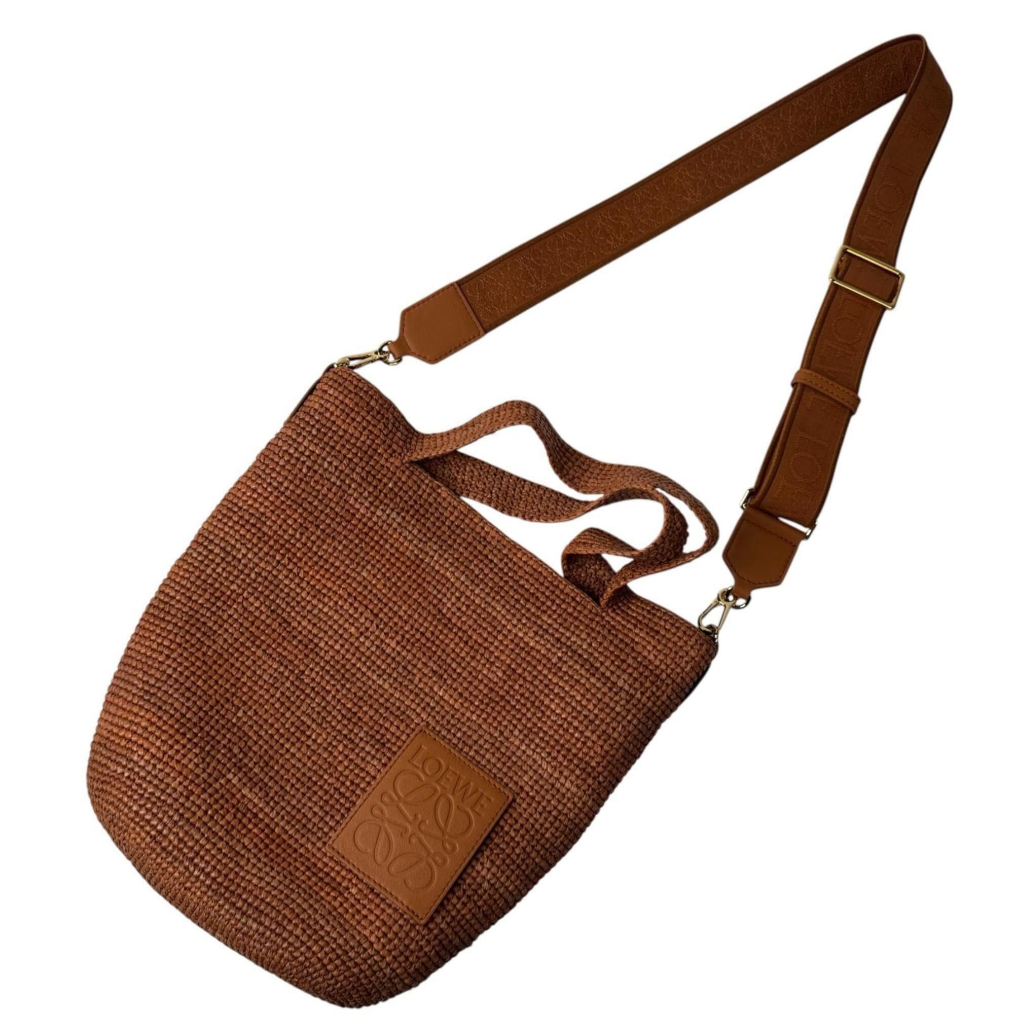 Loewe LOEWE Mini Slit Bag, Raffia x Leather, 2-way Tote Shoulder Crossbody Bag for Women Size ONE SIZE - 8 Thumbnail