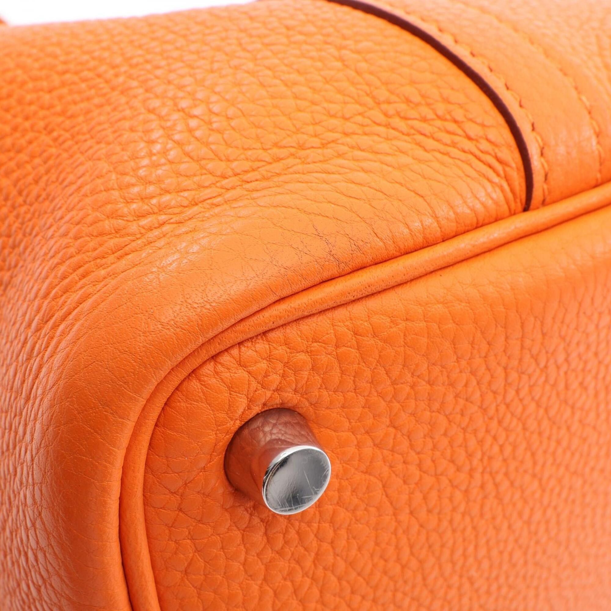 Hermes Hermes Picotin PM Handbag, Leather, Taurillon Clemence Women's, Orange Size ONE SIZE - 8 Thumbnail