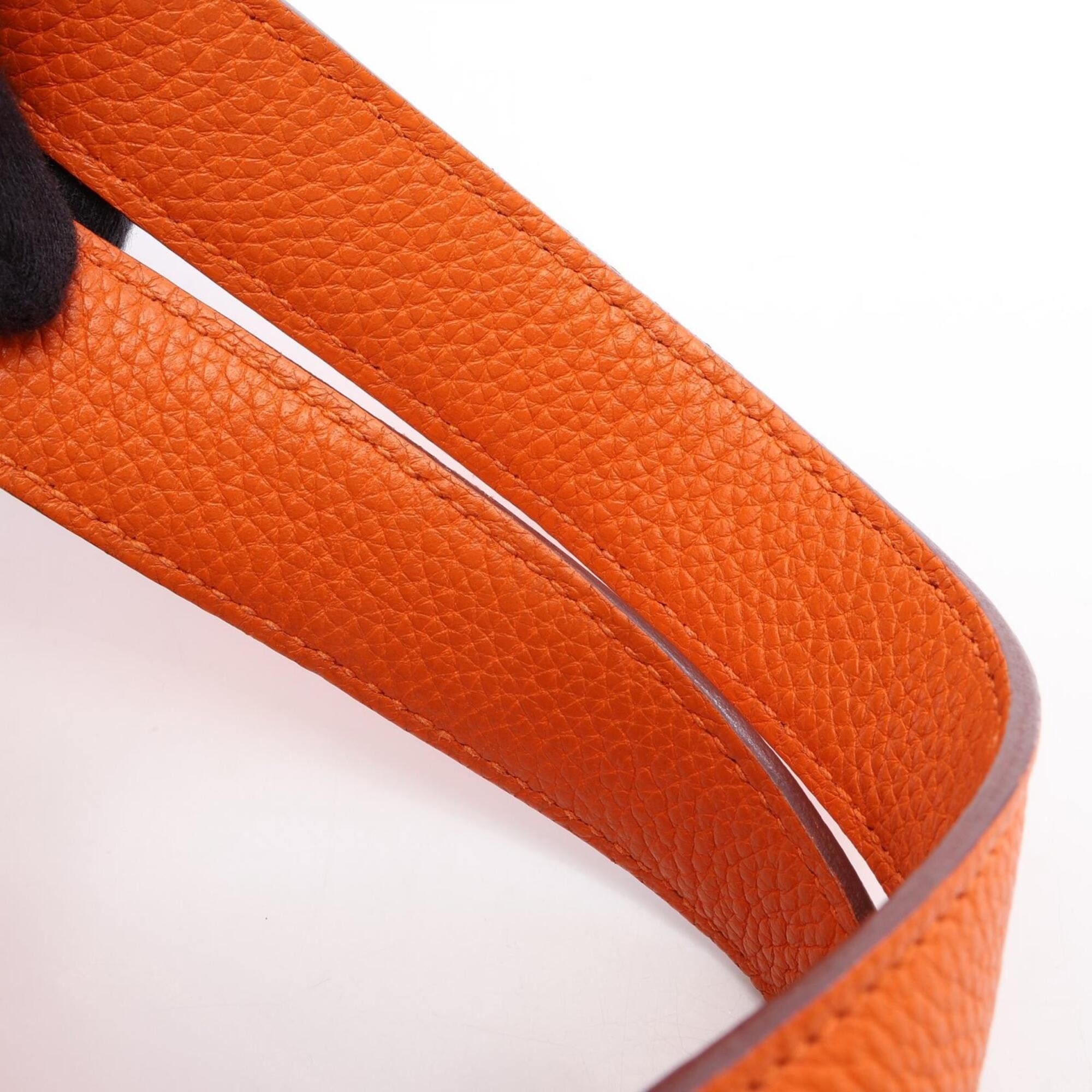 Hermes Hermes Picotin PM Handbag, Leather, Taurillon Clemence Women's, Orange Size ONE SIZE - 9 Thumbnail