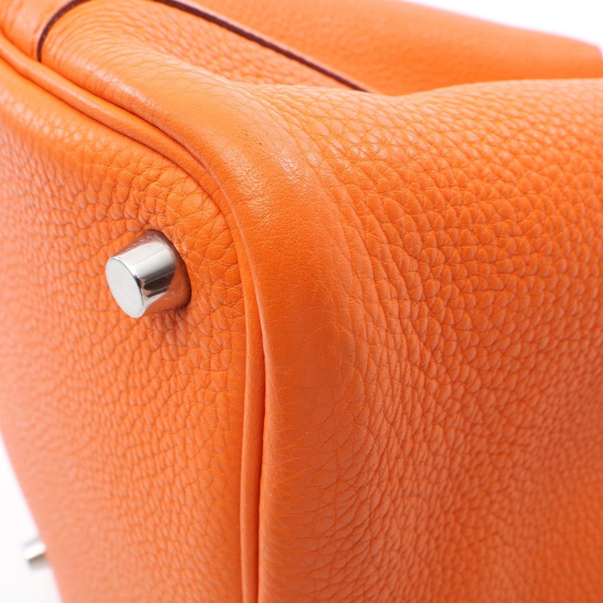 Hermes Hermes Picotin PM Handbag, Leather, Taurillon Clemence Women's, Orange Size ONE SIZE - 7 Thumbnail