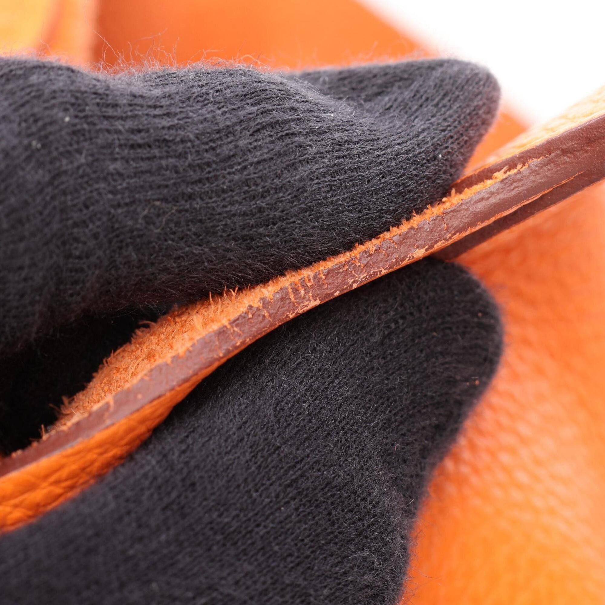 Hermes Hermes Picotin PM Handbag, Leather, Taurillon Clemence Women's, Orange Size ONE SIZE - 11 Thumbnail