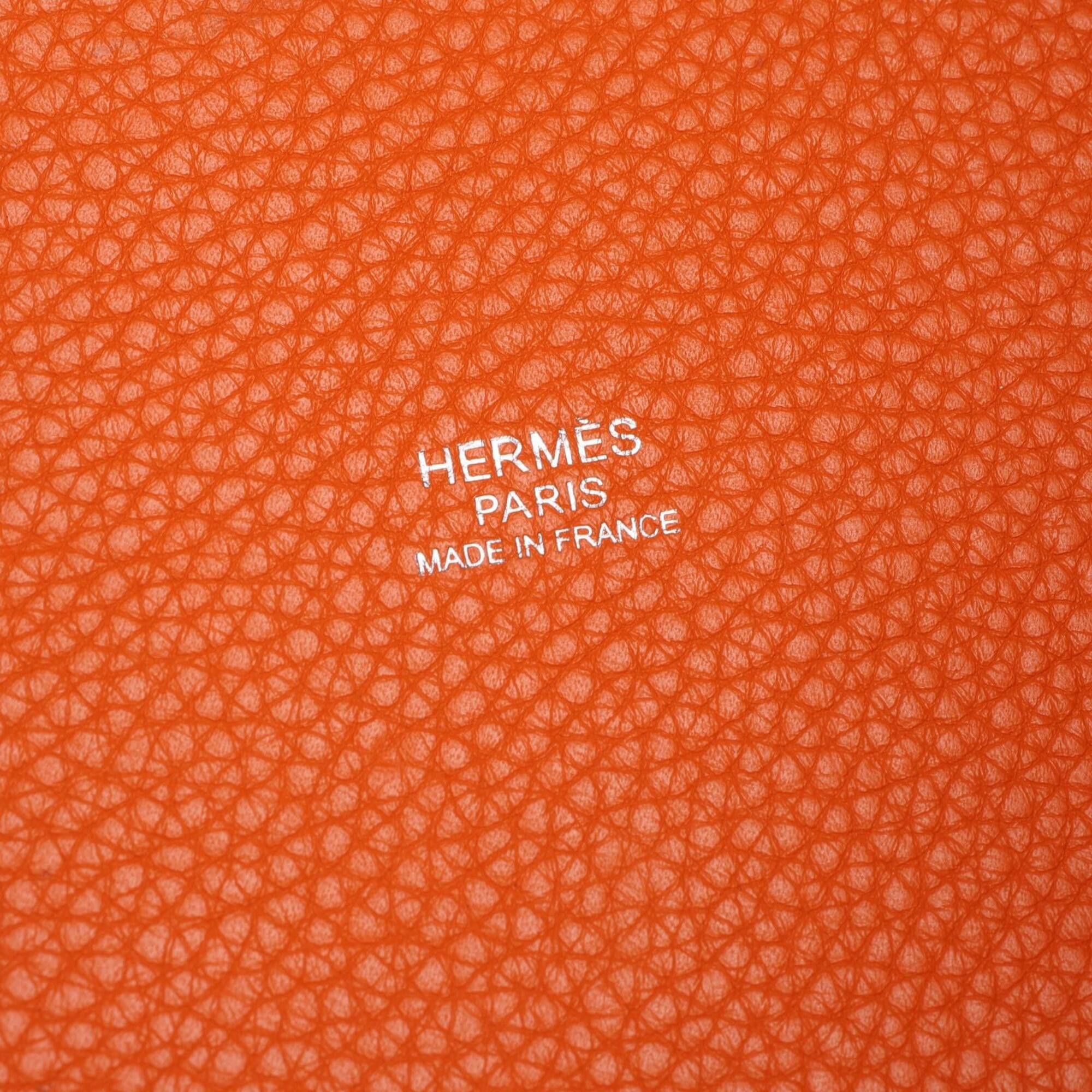 Hermes Hermes Picotin PM Handbag, Leather, Taurillon Clemence Women's, Orange Size ONE SIZE - 4 Thumbnail