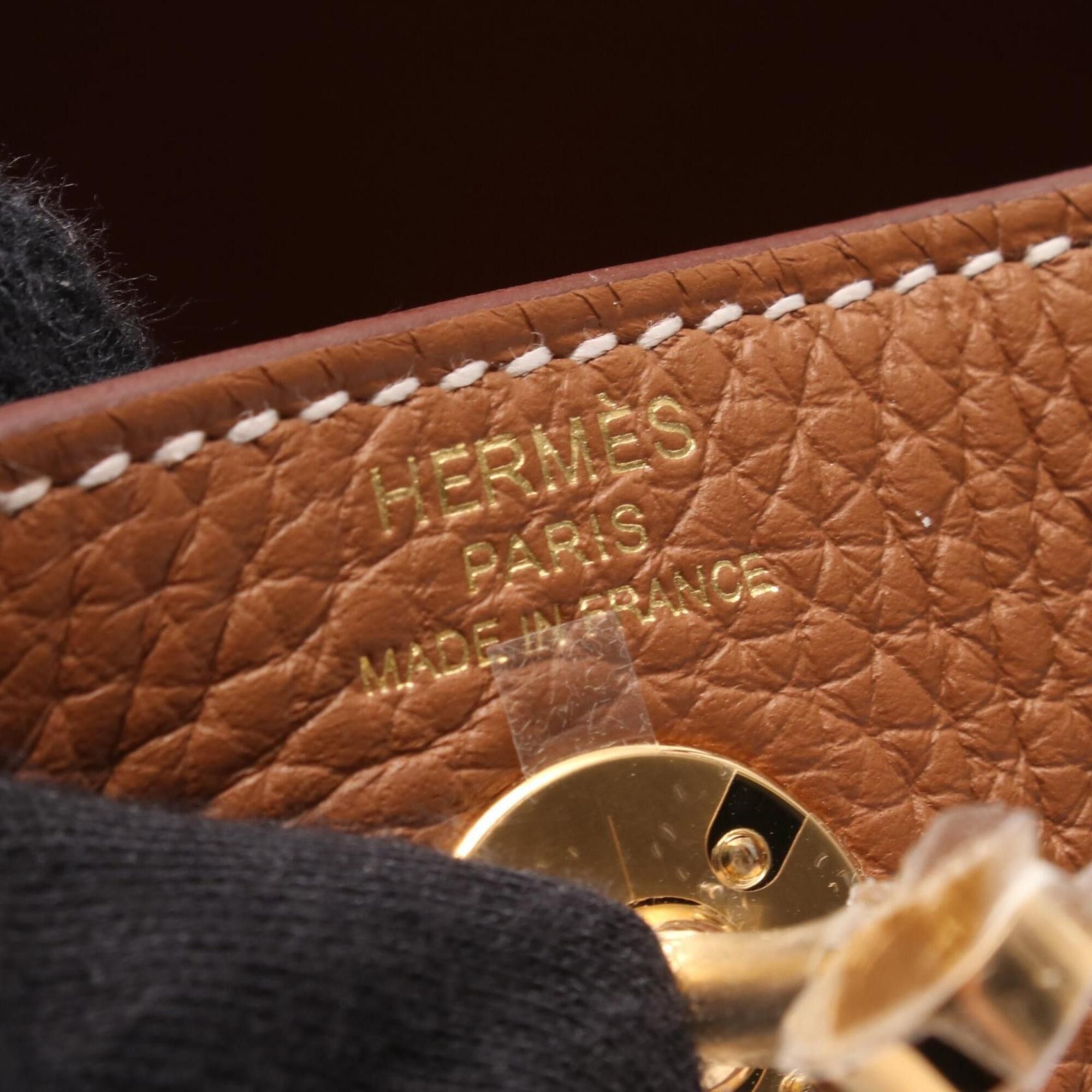 Hermes Hermes Lindy Mini Gold Shoulder Bag/Handbag, Taurillon Clemence Leather, Women's, Brown Tones Size ONE SIZE - 4 Thumbnail