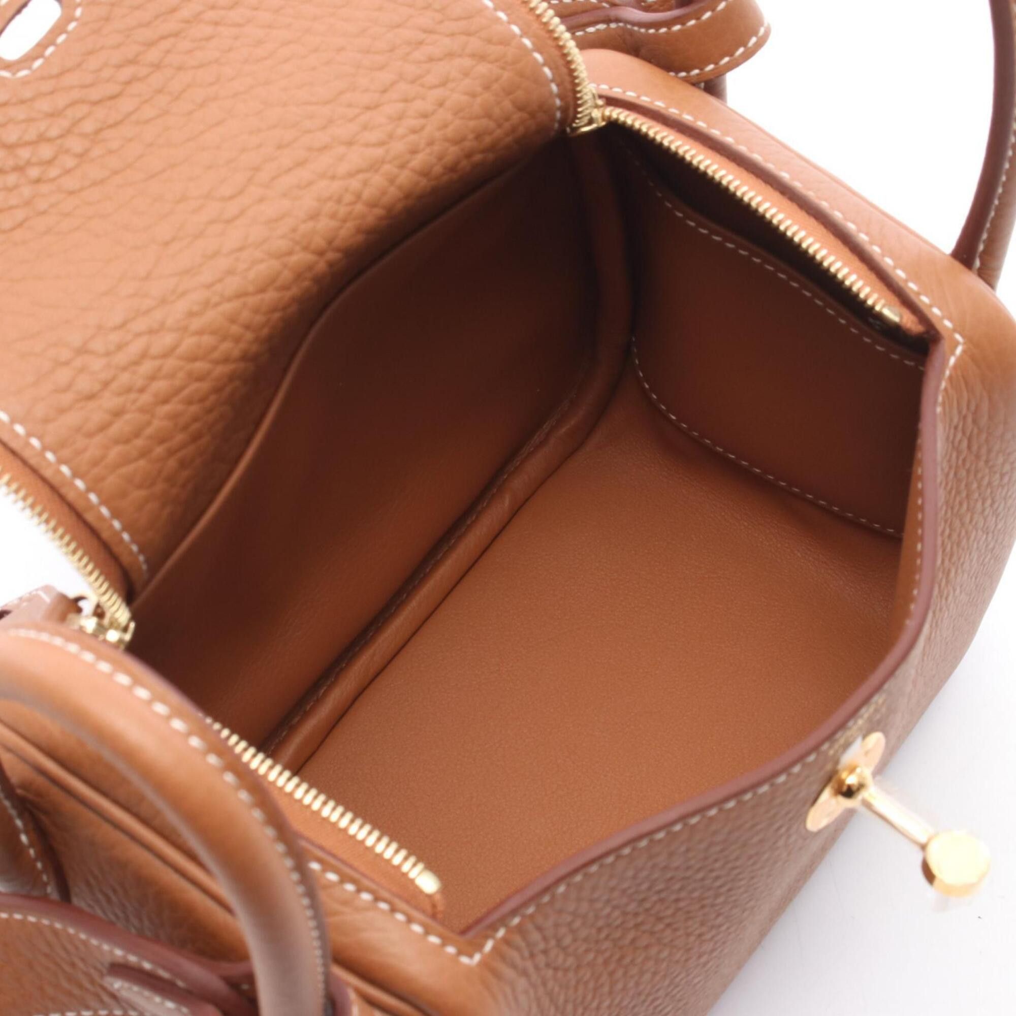 Hermes Hermes Lindy Mini Gold Shoulder Bag/Handbag, Taurillon Clemence Leather, Women's, Brown Tones Size ONE SIZE - 3 Thumbnail