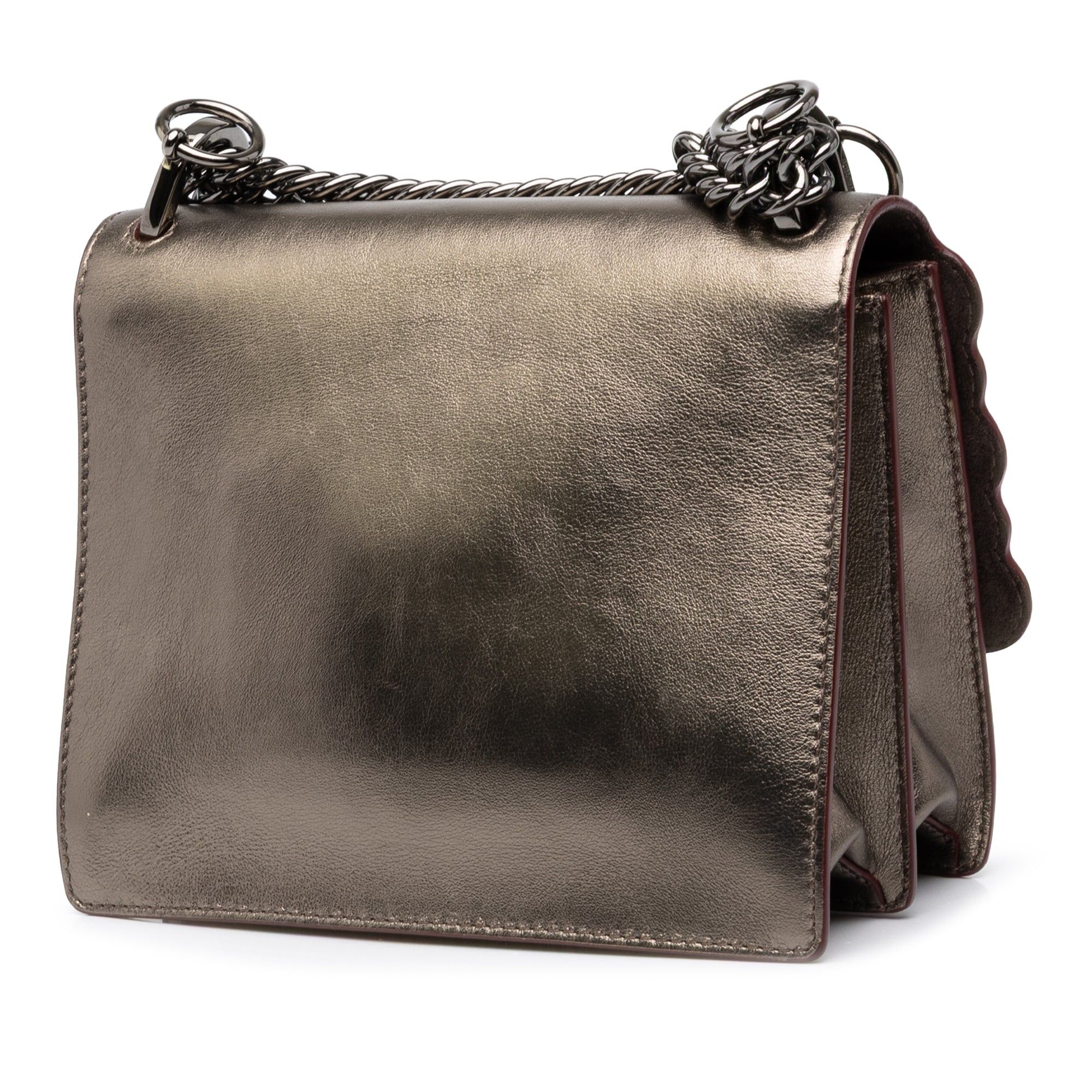 Fendi Scalloped Metallic Studded Leather Kan I Crossbody Size ONE SIZE - 2 Thumbnail