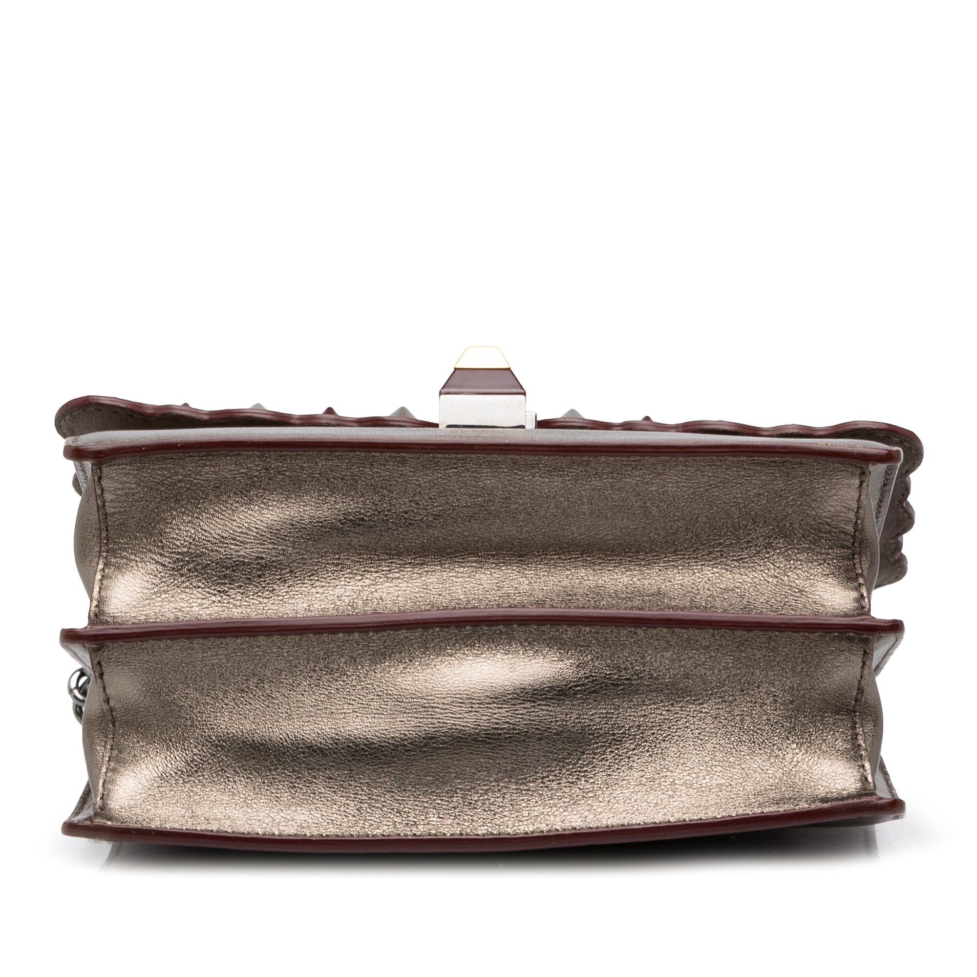 Fendi Scalloped Metallic Studded Leather Kan I Crossbody Size ONE SIZE - 3 Thumbnail