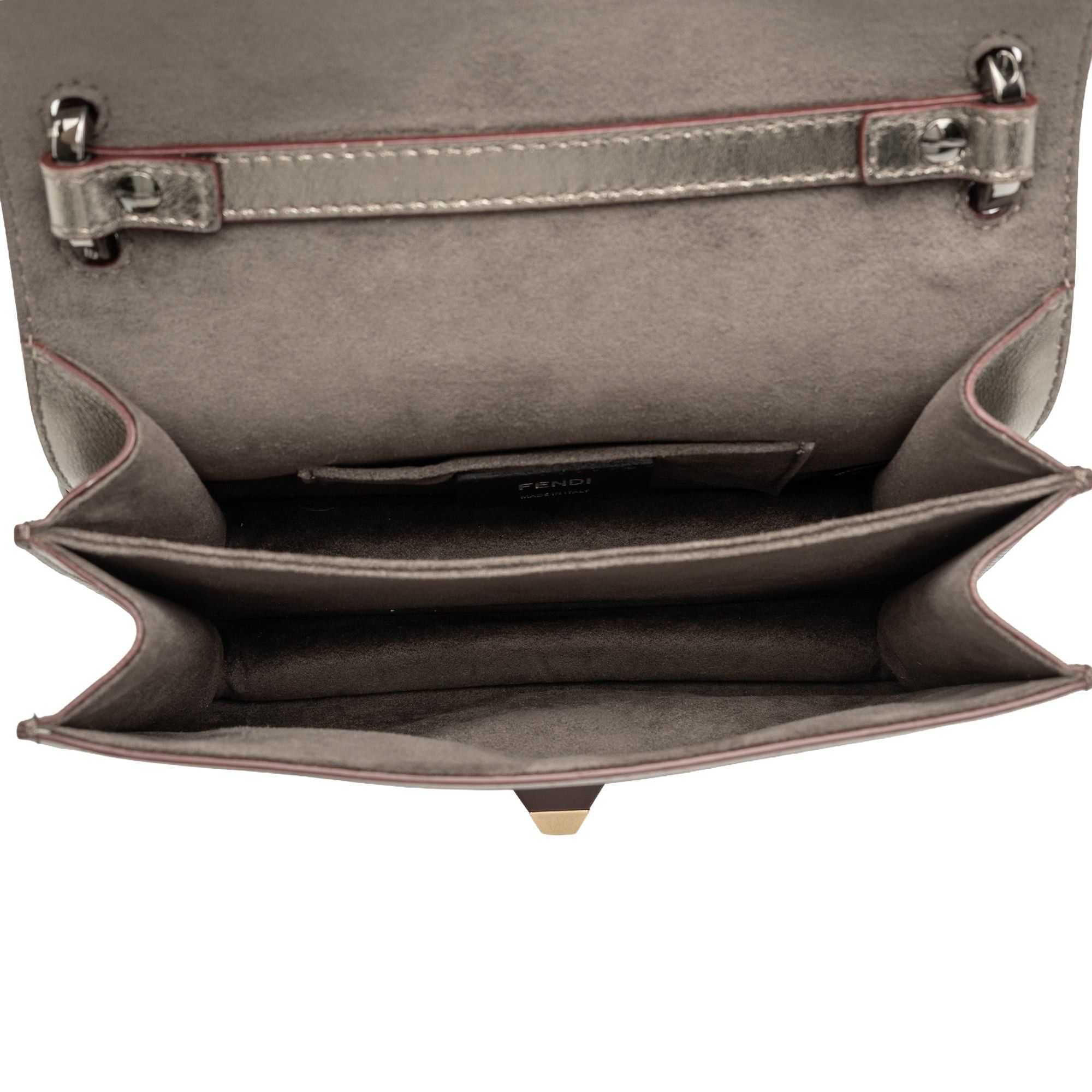 Fendi Scalloped Metallic Studded Leather Kan I Crossbody Size ONE SIZE - 4 Thumbnail