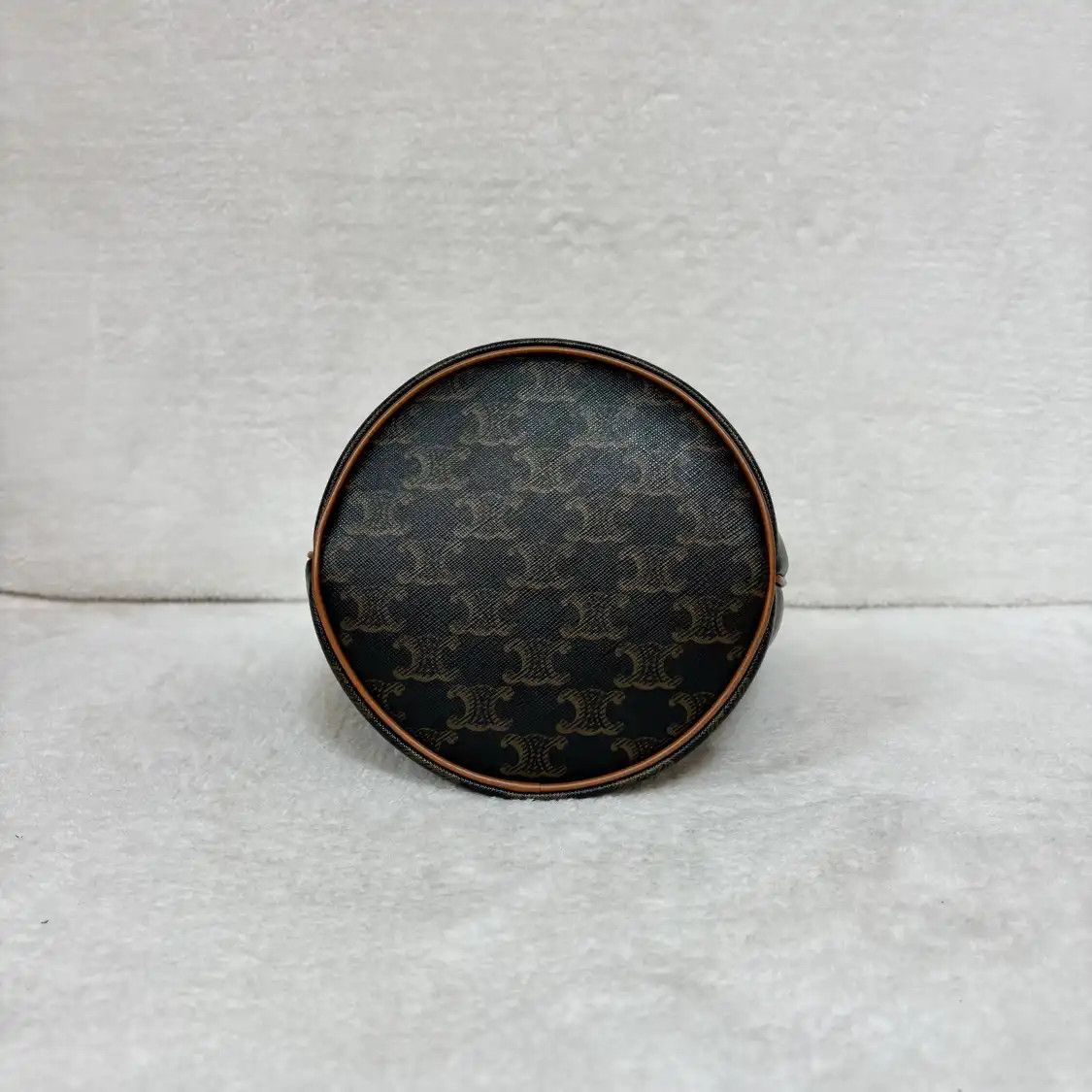 Celine CELINE CLARA Teen yellow browncoated canvas Triomphe crossbody bag Size ONE SIZE - 6 Thumbnail