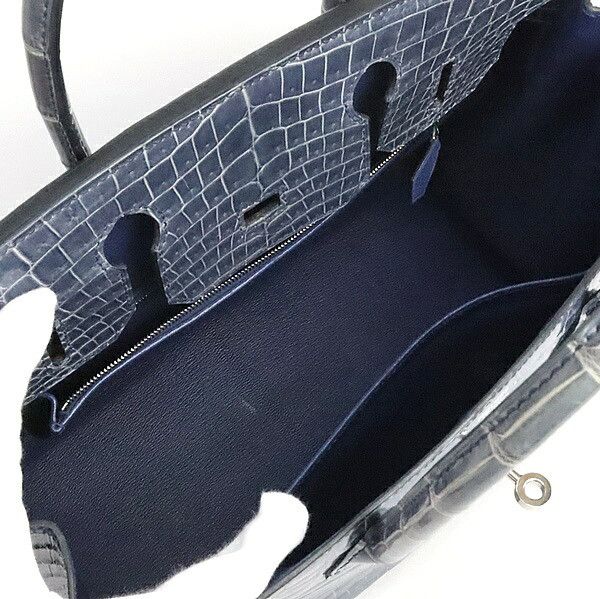 Hermes HERMES Birkin 30 Croco Niloticus Blue Bag Size ONE SIZE - 6 Thumbnail