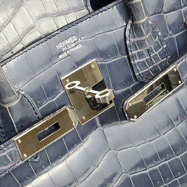 Hermes HERMES Birkin 30 Croco Niloticus Blue Bag Size ONE SIZE - 7 Thumbnail