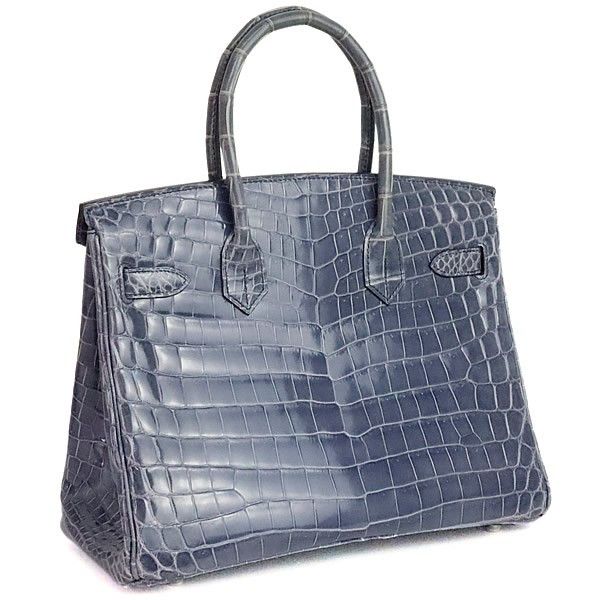 Hermes HERMES Birkin 30 Croco Niloticus Blue Bag Size ONE SIZE - 2 Thumbnail