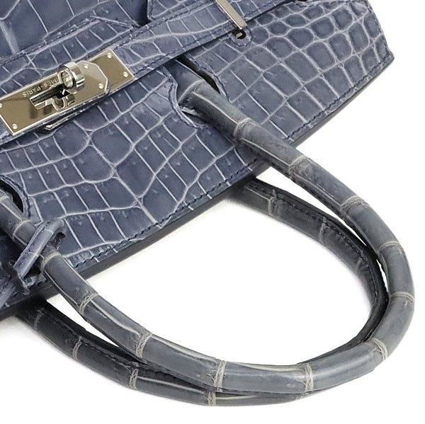 Hermes HERMES Birkin 30 Croco Niloticus Blue Bag Size ONE SIZE - 5 Thumbnail