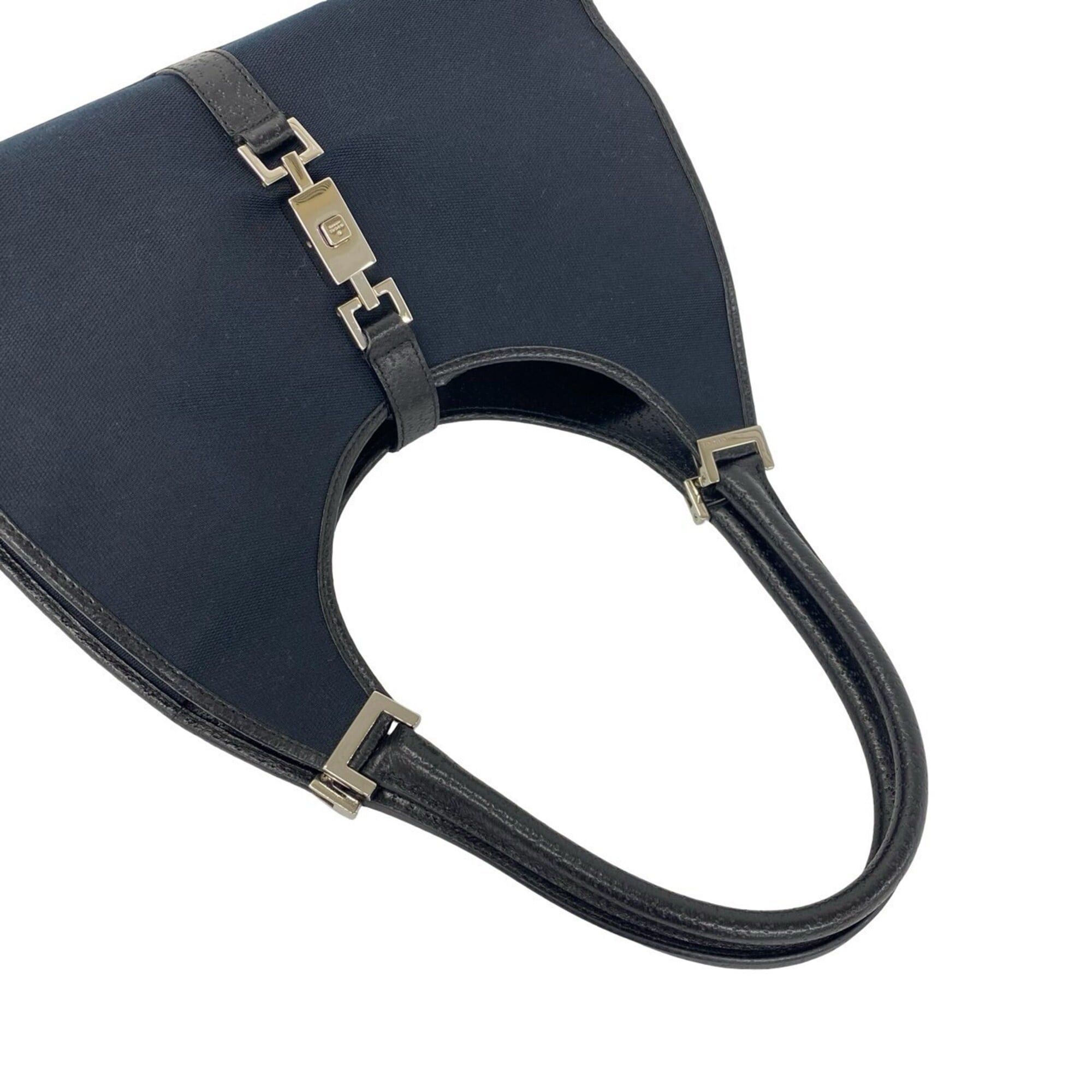 Gucci GUCCI Jackie Logo Metal Fittings Canvas Leather Genuine Tote Bag Semi Shoulder Handbag Black 64326 Size ONE SIZE - 4 Thumbnail