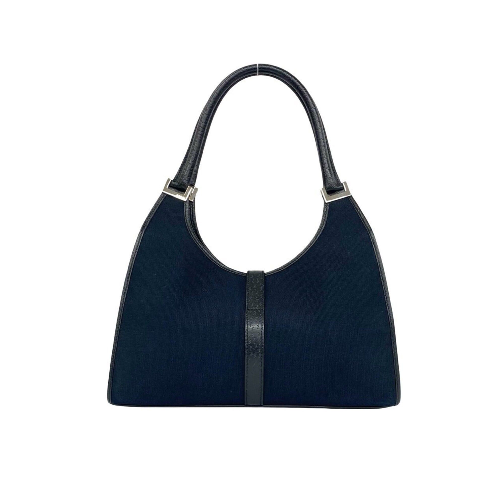 Gucci GUCCI Jackie Logo Metal Fittings Canvas Leather Genuine Tote Bag Semi Shoulder Handbag Black 64326 Size ONE SIZE - 3 Thumbnail
