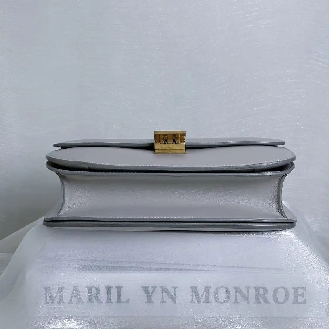 Celine CELINE CLASSIC BOX Medium grey cowhide leather tofu bag crossbody bag gold hardw Size ONE SIZE - 6 Thumbnail