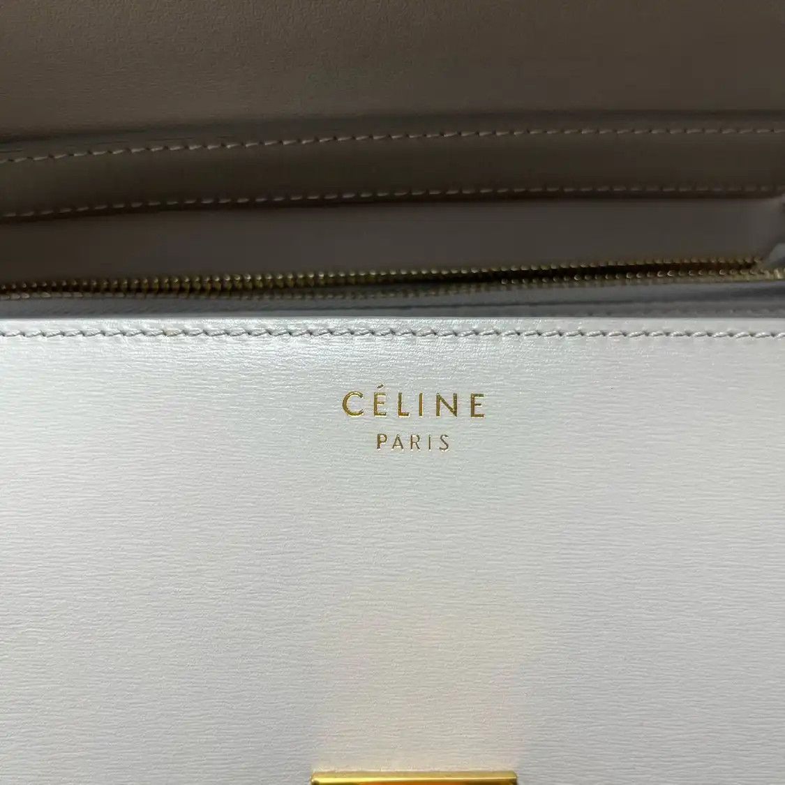 Celine CELINE CLASSIC BOX Medium grey cowhide leather tofu bag crossbody bag gold hardw Size ONE SIZE - 17 Thumbnail