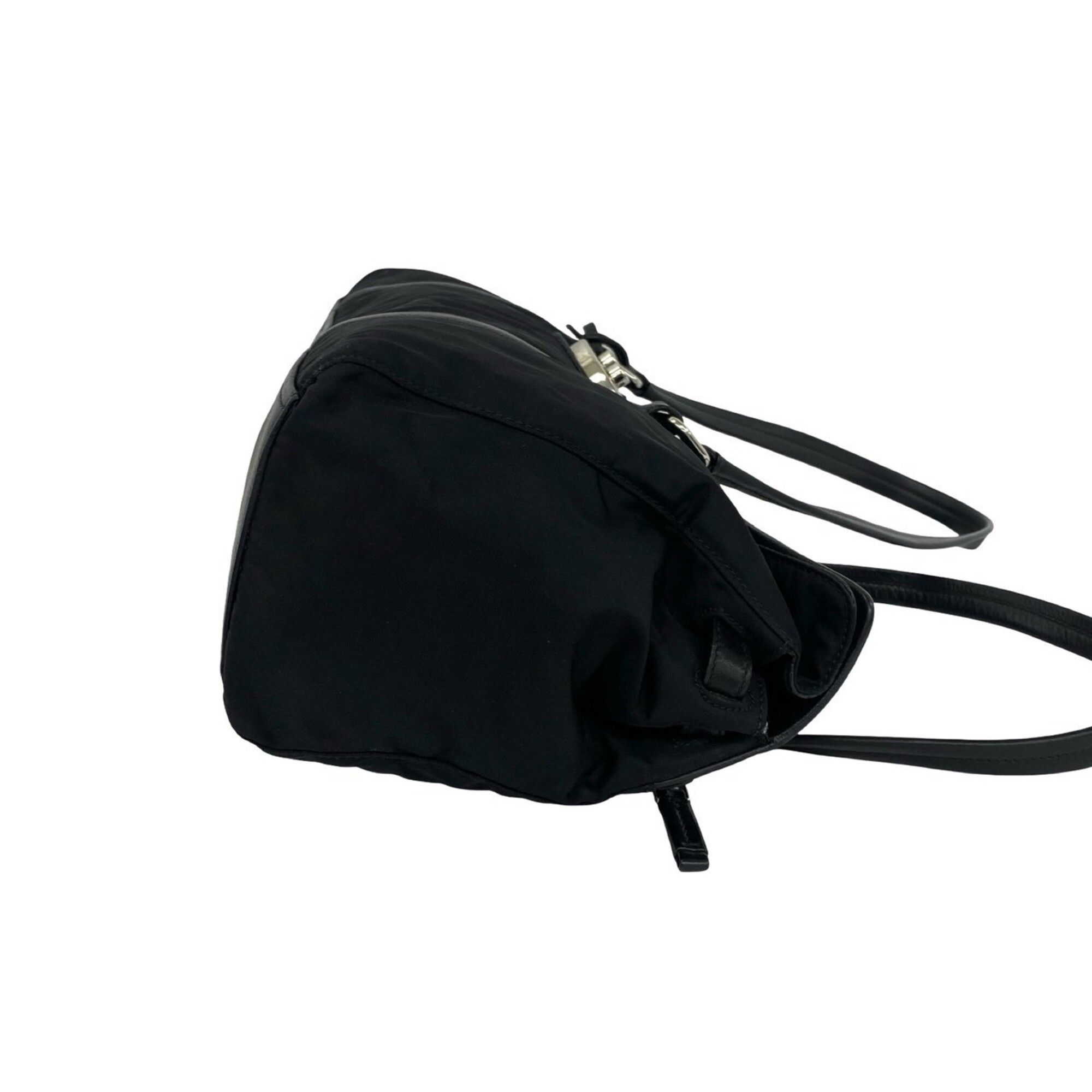 Prada PRADA Triangle Logo Hardware Tessuto Pocono Nylon Leather Tote Bag Semi Shoulder Black 53311 Size ONE SIZE - 6 Thumbnail