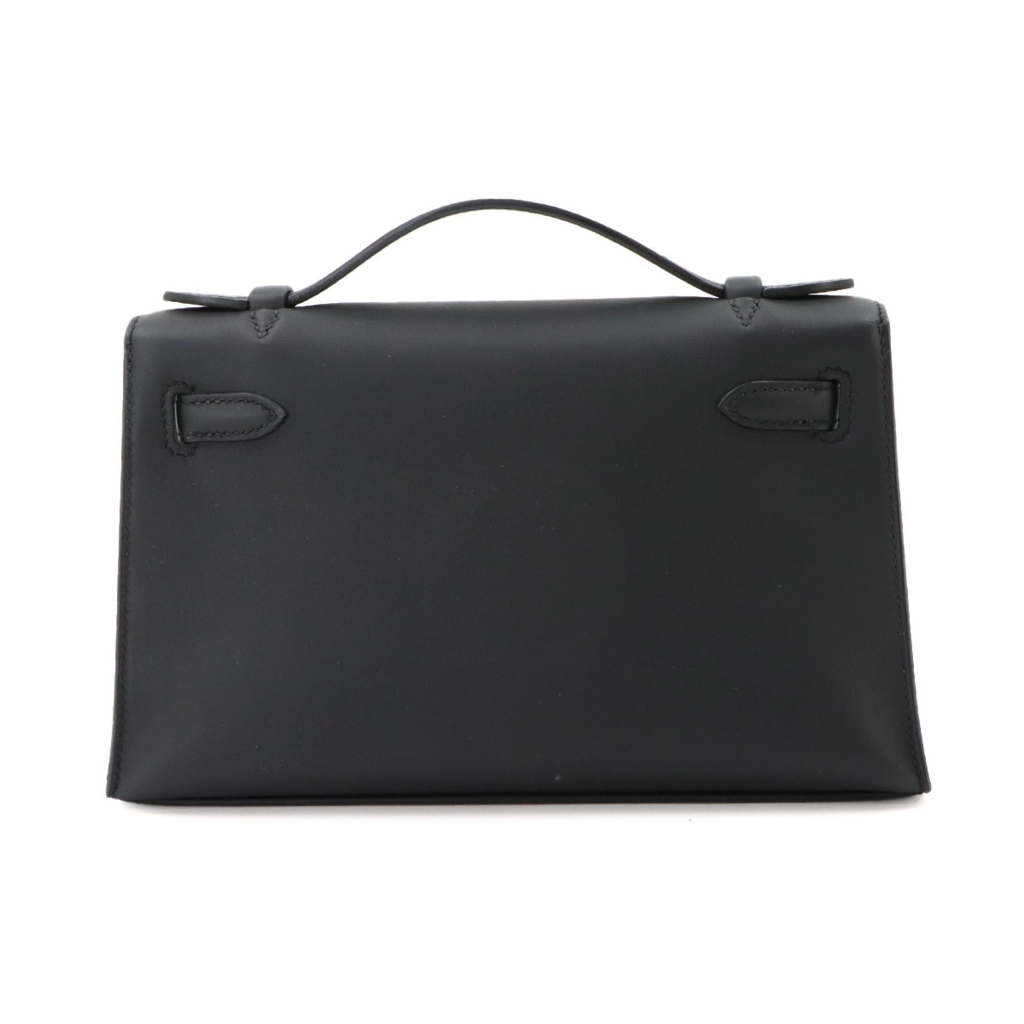 Hermes Hermes Pochette Kelly Swift Black Handbag with W stamp and gold hardware. Size ONE SIZE - 3 Thumbnail