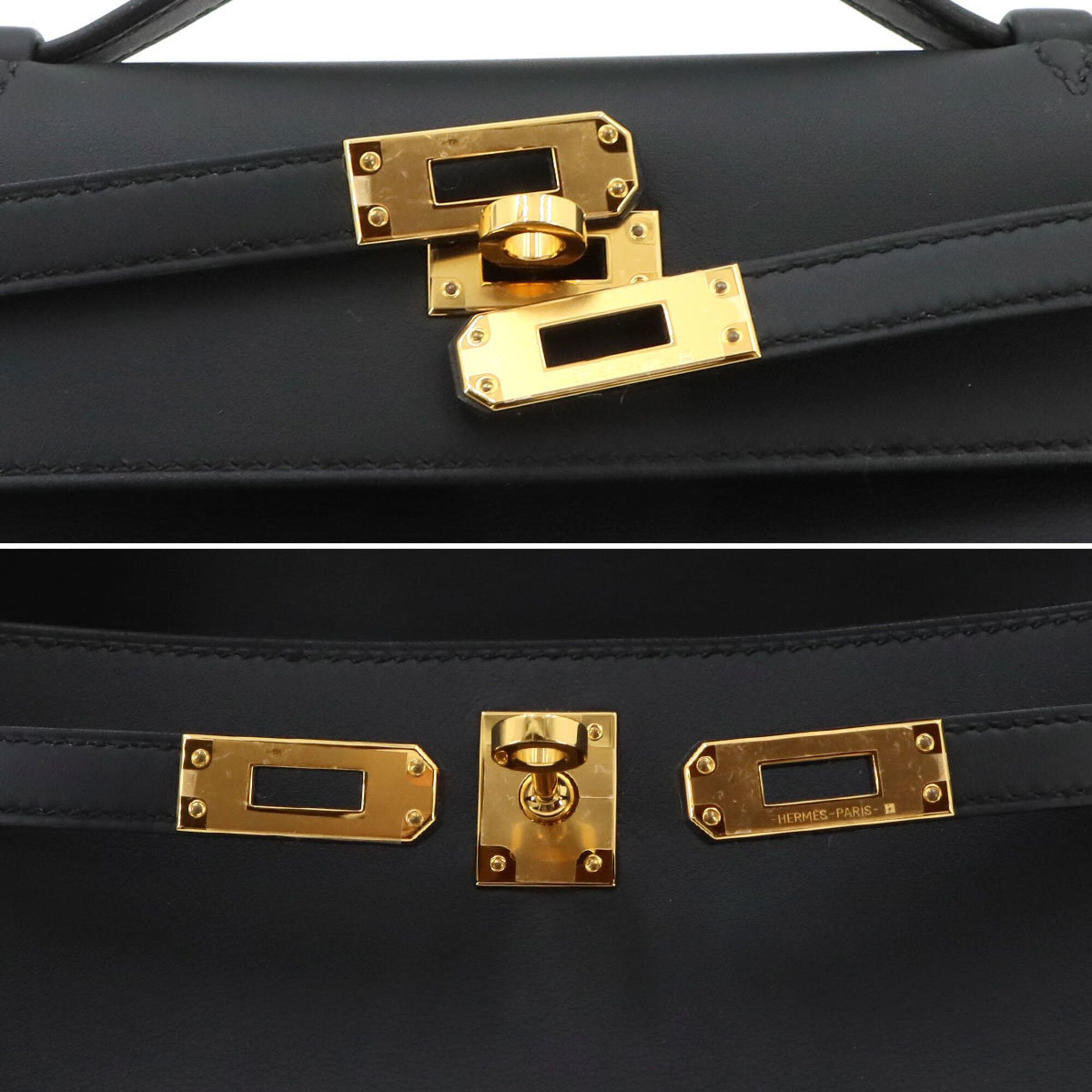 Hermes Hermes Pochette Kelly Swift Black Handbag with W stamp and gold hardware. Size ONE SIZE - 9 Thumbnail