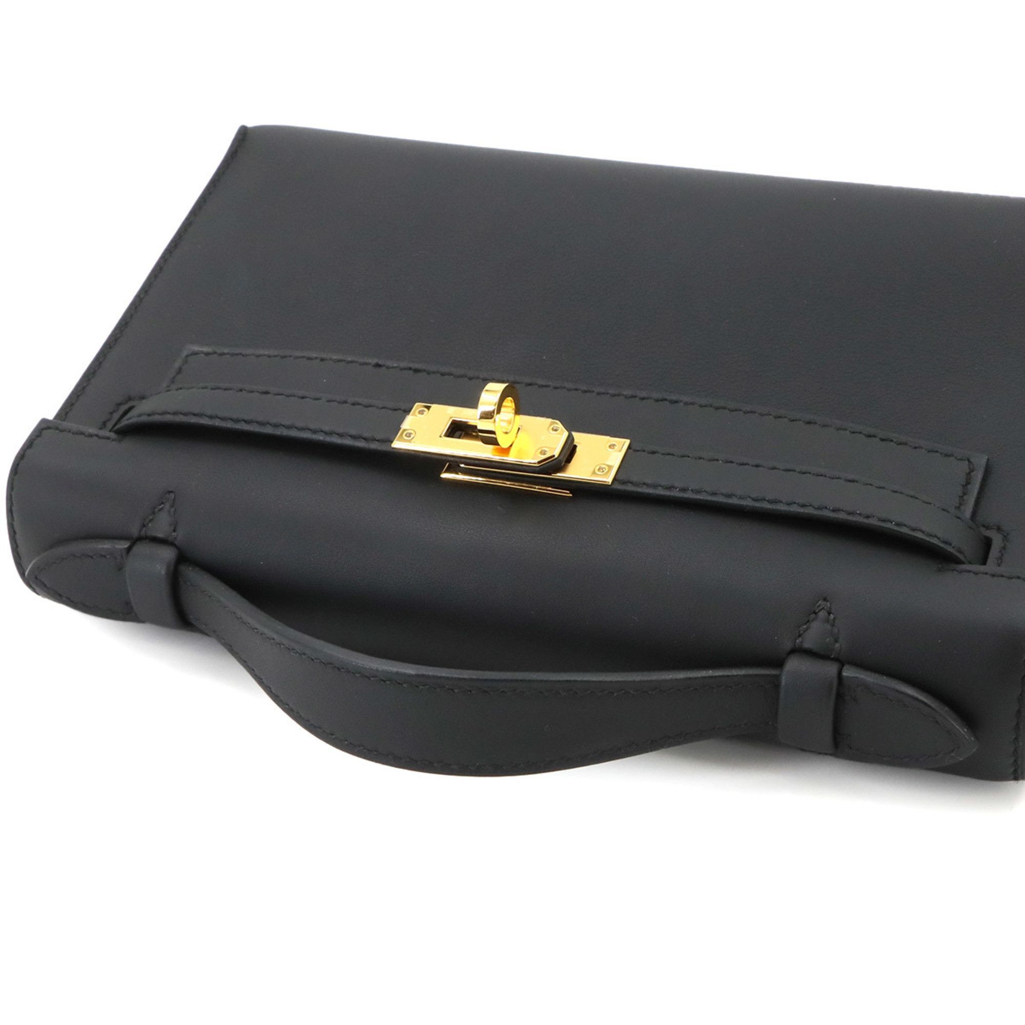 Hermes Hermes Pochette Kelly Swift Black Handbag with W stamp and gold hardware. Size ONE SIZE - 6 Thumbnail