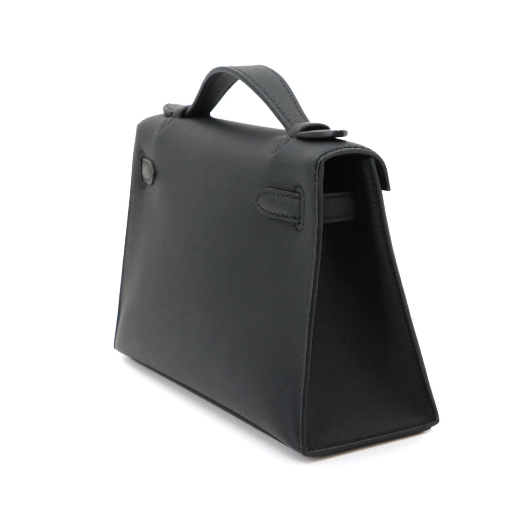 Hermes Hermes Pochette Kelly Swift Black Handbag with W stamp and gold hardware. Size ONE SIZE - 4 Thumbnail