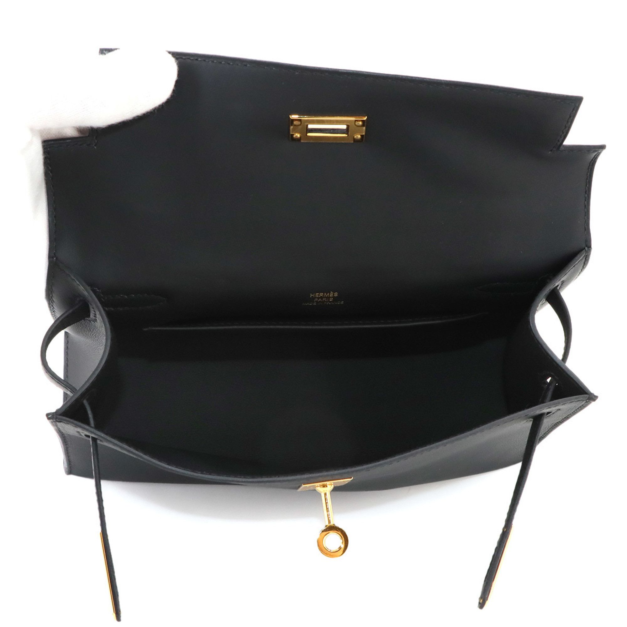 Hermes Hermes Pochette Kelly Swift Black Handbag with W stamp and gold hardware. Size ONE SIZE - 7 Thumbnail