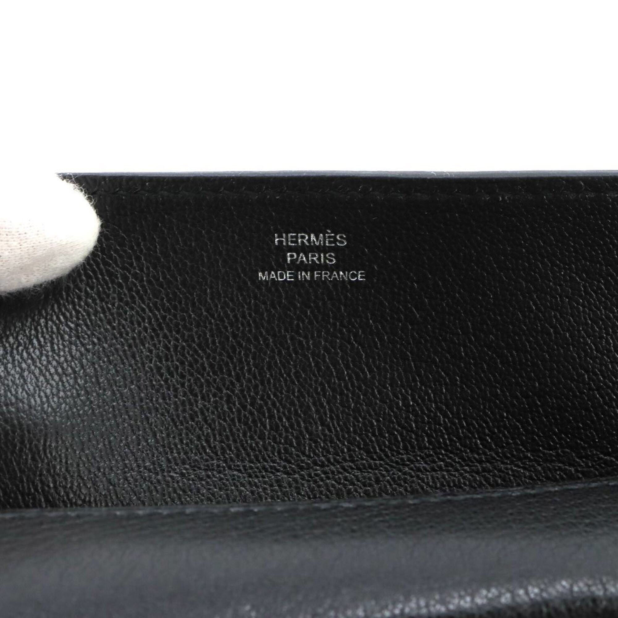 Hermes Hermes Neo Medor Clutch Handbag, Chevre Siamese Leather, Black, K Stamp, Silver Hardware. Size ONE SIZE - 7 Thumbnail