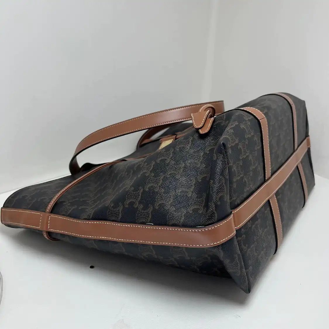Celine CELINE MACADAM BOSTON brown coated canvas Triomphe shoulder bag Size ONE SIZE - 10 Thumbnail